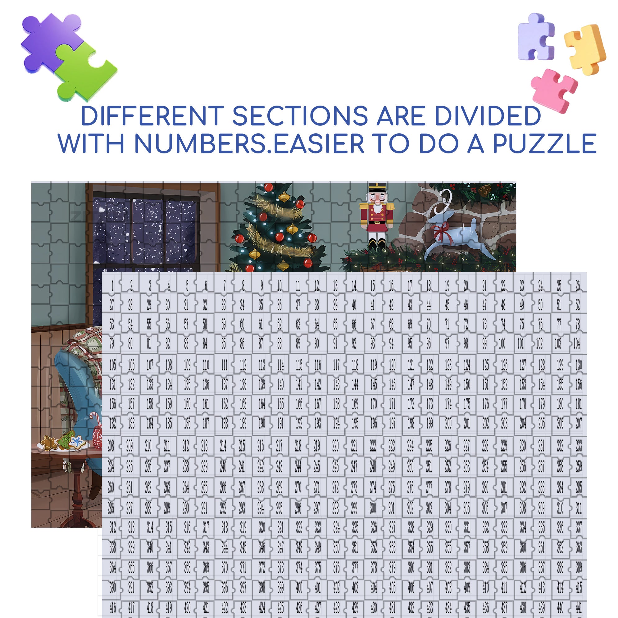 Christmas Socks 500pcs/1000pcs Jigsaw Puzzle, Scratch-Resistant, Interactive Family Game & Brain-Boosting DIY Decor, Perfect for Halloween, Christmas & New Year Gifts, Family Puzzle Game