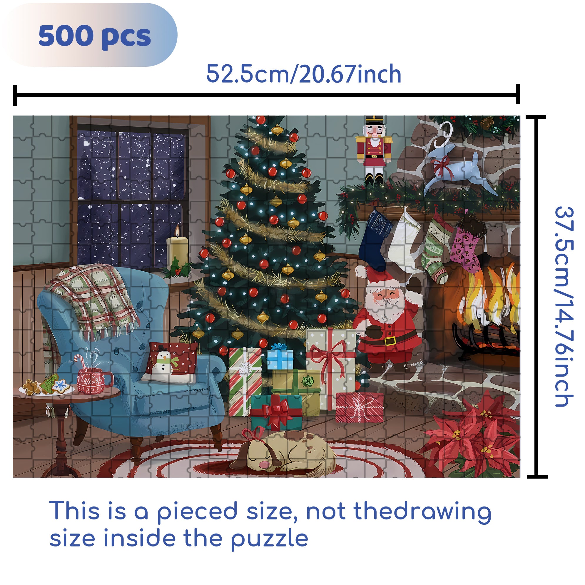 Christmas Socks 500pcs/1000pcs Jigsaw Puzzle, Scratch-Resistant, Interactive Family Game & Brain-Boosting DIY Decor, Perfect for Halloween, Christmas & New Year Gifts, Family Puzzle Game