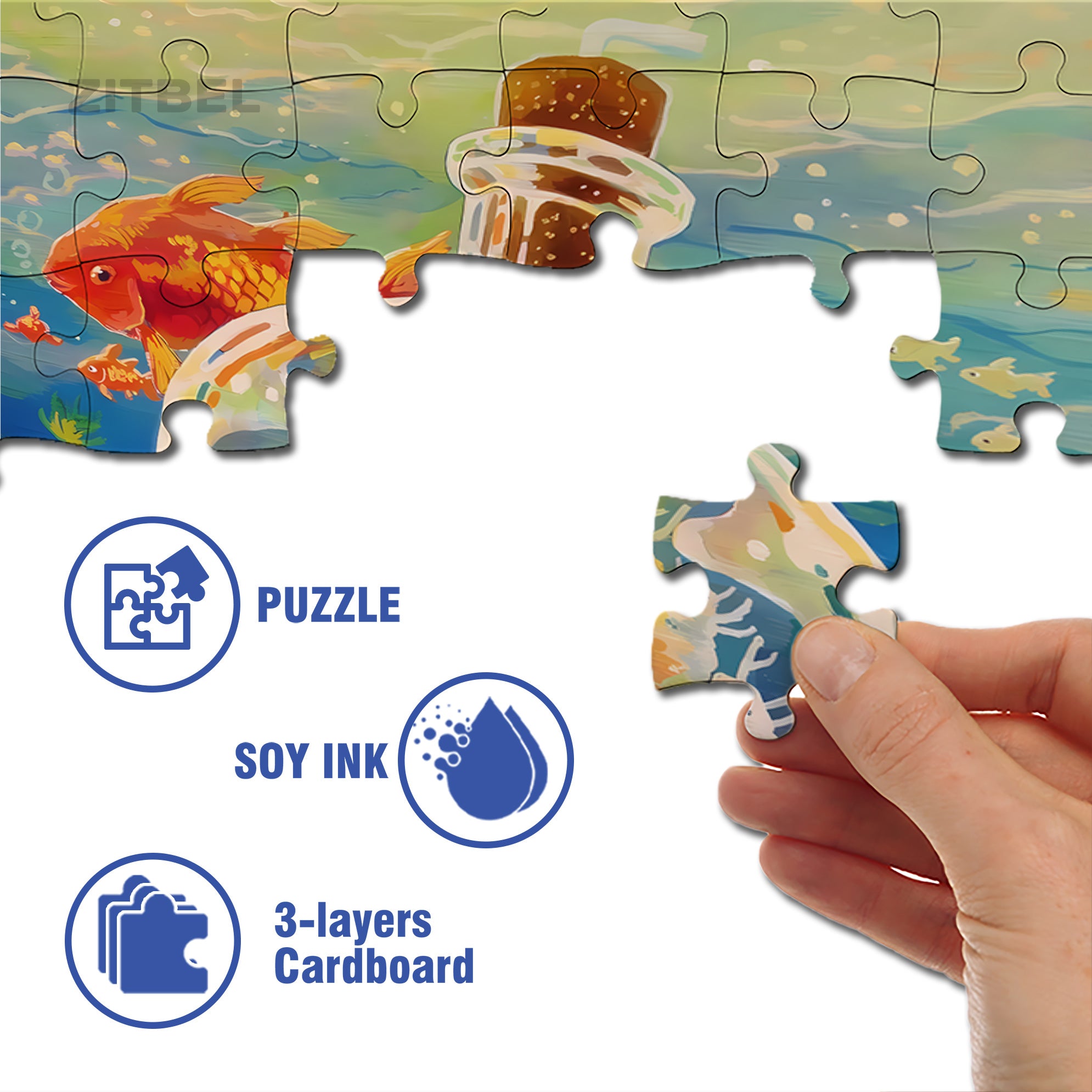 Drift Bottle 500pcs/1000pcs Jigsaw Puzzle, Scratch-Resistant, Interactive Family Game & Brain-Boosting DIY Decor, Perfect for Halloween, Christmas & New Year Gifts, Family Puzzle Game