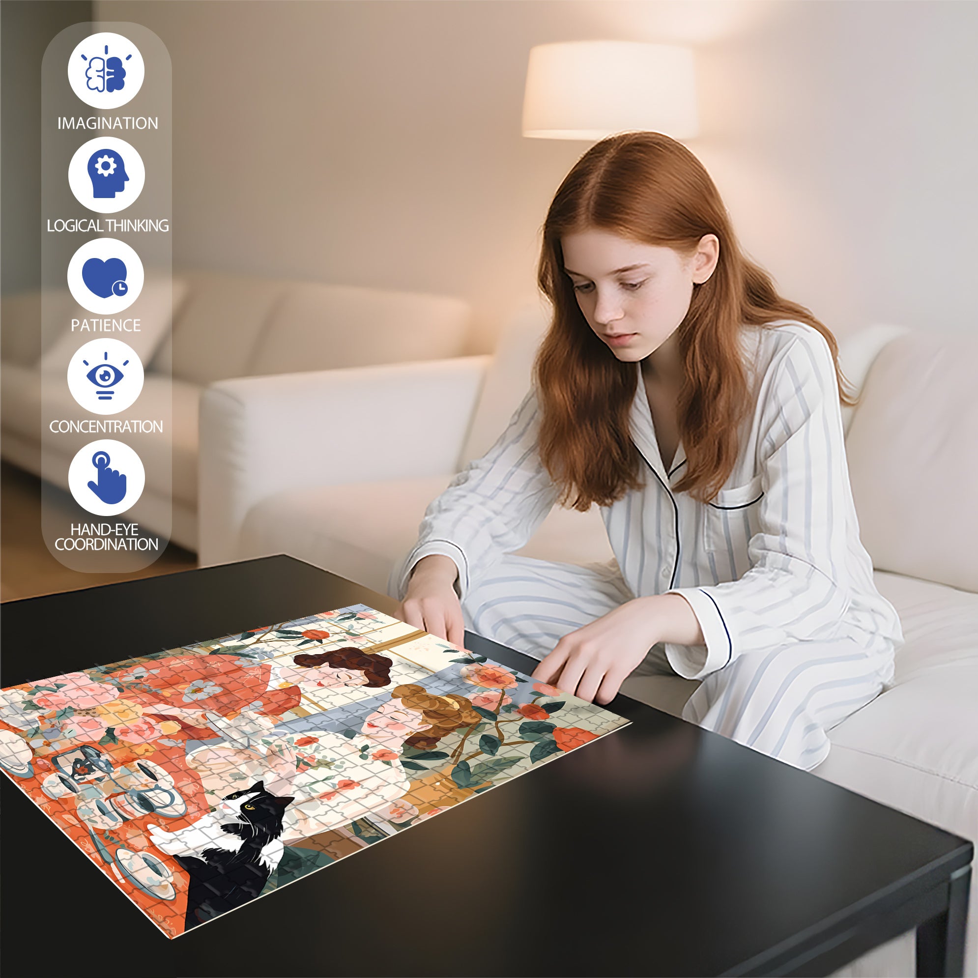 Earl Grey Tea 500pcs/1000pcs Jigsaw Puzzle, Scratch-Resistant, Interactive Family Game & Brain-Boosting DIY Decor, Perfect for Halloween, Christmas & New Year Gifts, Family Puzzle Game