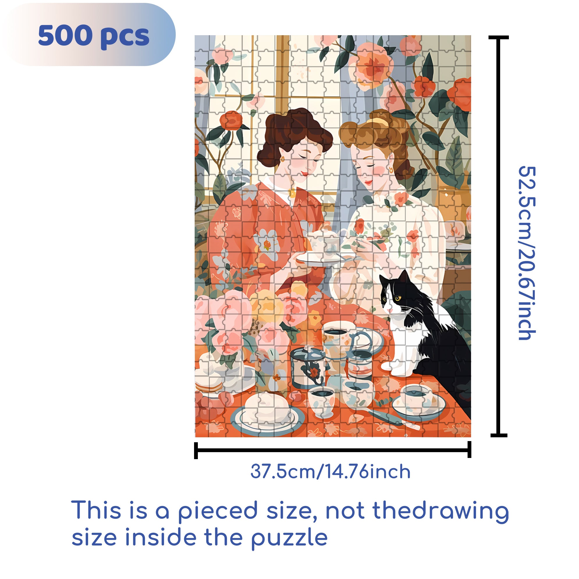 Earl Grey Tea 500pcs/1000pcs Jigsaw Puzzle, Scratch-Resistant, Interactive Family Game & Brain-Boosting DIY Decor, Perfect for Halloween, Christmas & New Year Gifts, Family Puzzle Game