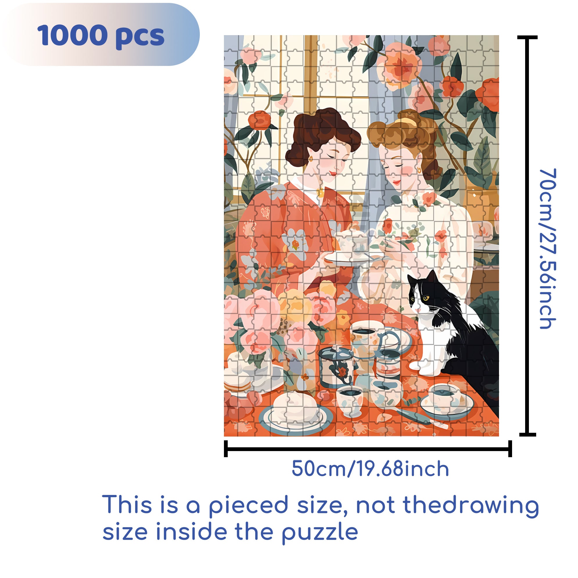 Earl Grey Tea 500pcs/1000pcs Jigsaw Puzzle, Scratch-Resistant, Interactive Family Game & Brain-Boosting DIY Decor, Perfect for Halloween, Christmas & New Year Gifts, Family Puzzle Game