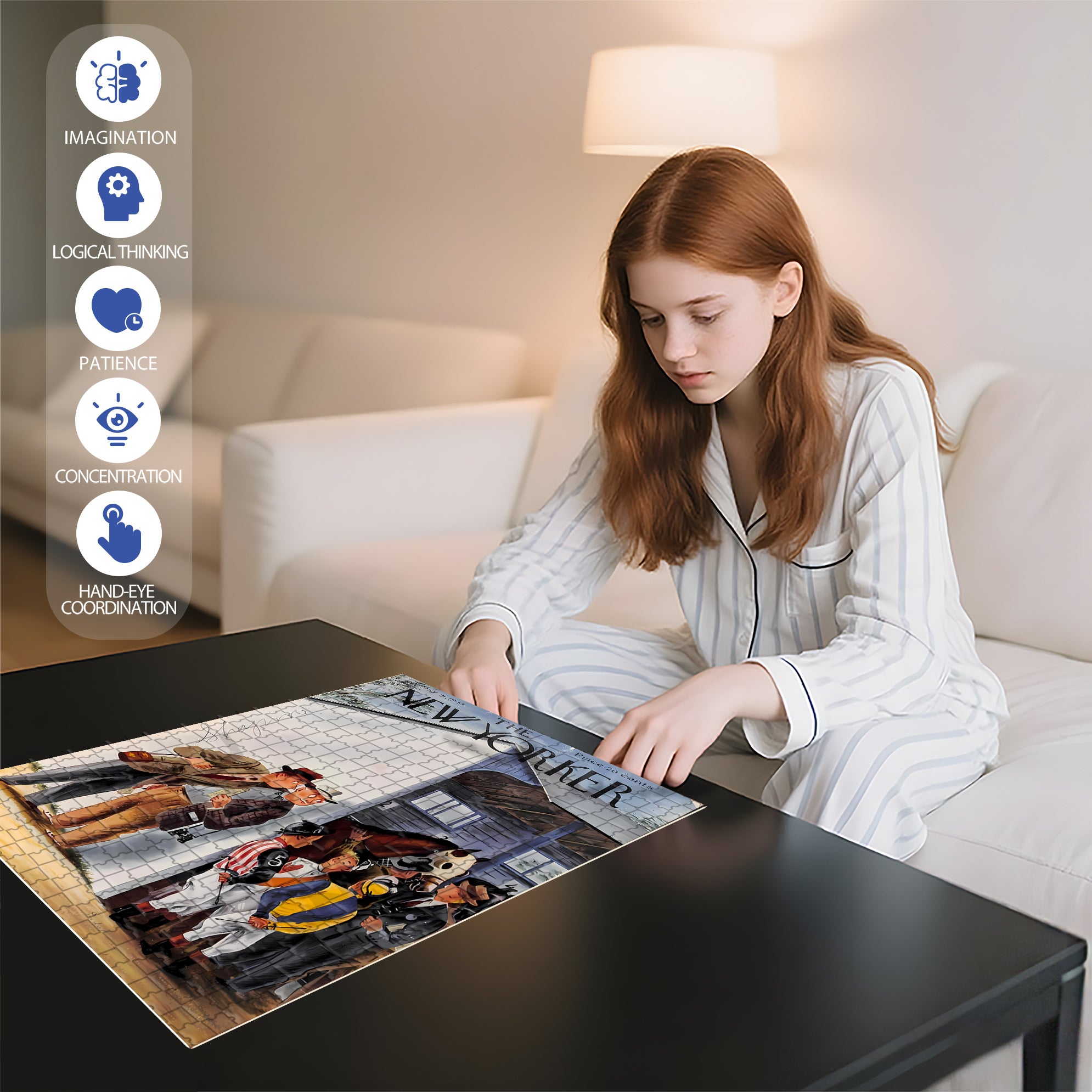 Eavesdropper 500pcs/1000pcs Jigsaw Puzzle, Scratch-Resistant, Interactive Family Game & Brain-Boosting DIY Decor, Perfect for Halloween, Christmas & New Year Gifts, Family Puzzle Game