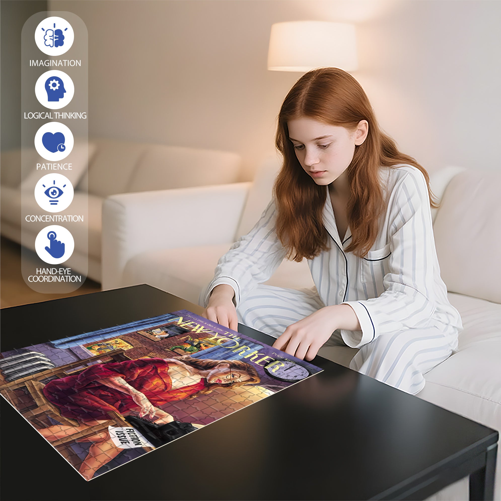 Fiction Issue 500pcs/1000pcs Jigsaw Puzzle, Scratch-Resistant, Interactive Family Game & Brain-Boosting DIY Decor, Perfect for Halloween, Christmas & New Year Gifts, Family Puzzle Game