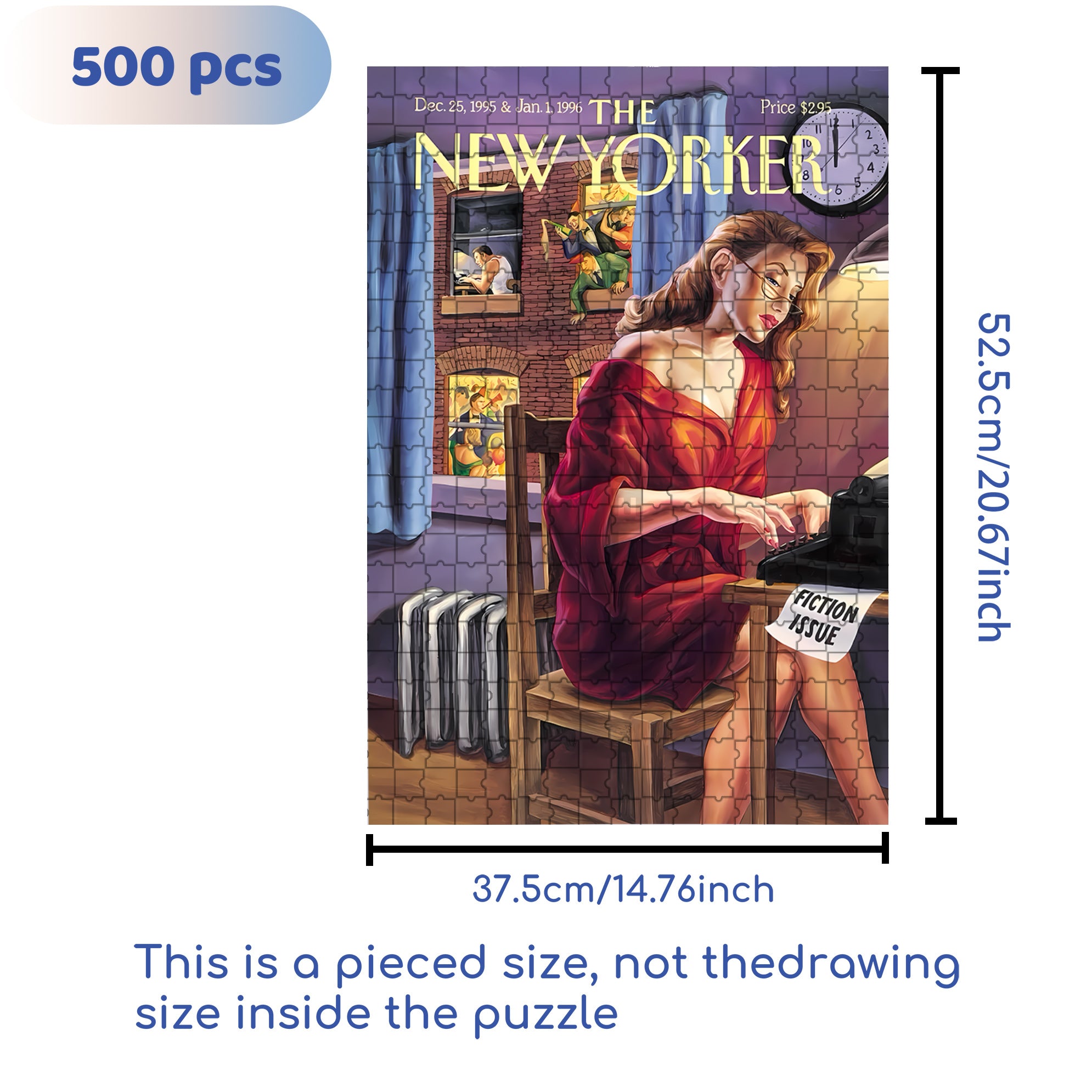 Fiction Issue 500pcs/1000pcs Jigsaw Puzzle, Scratch-Resistant, Interactive Family Game & Brain-Boosting DIY Decor, Perfect for Halloween, Christmas & New Year Gifts, Family Puzzle Game