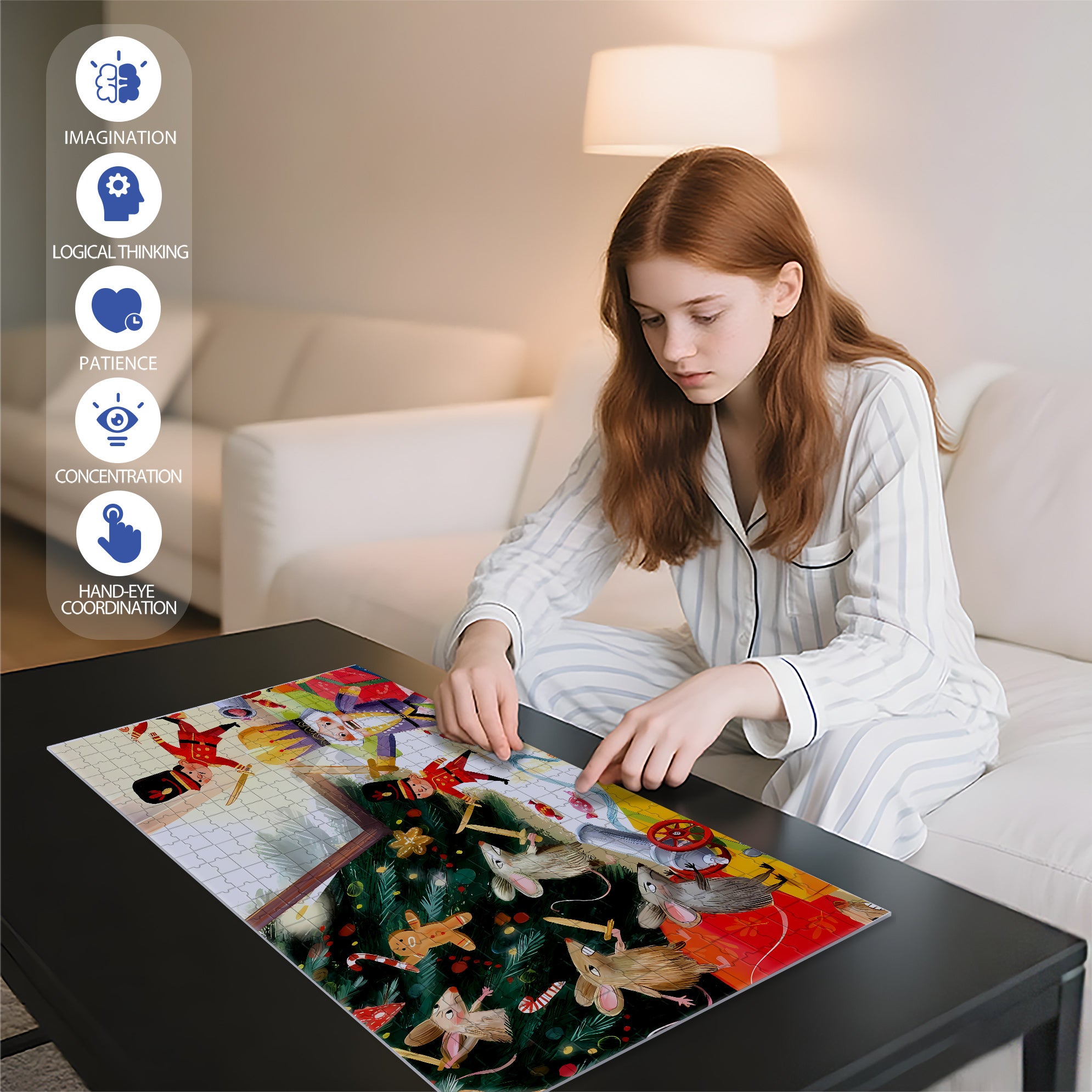 Fighting 500pcs/1000pcs Jigsaw Puzzle, Scratch-Resistant, Interactive Family Game & Brain-Boosting DIY Decor, Perfect for Halloween, Christmas & New Year Gifts, Family Puzzle Game