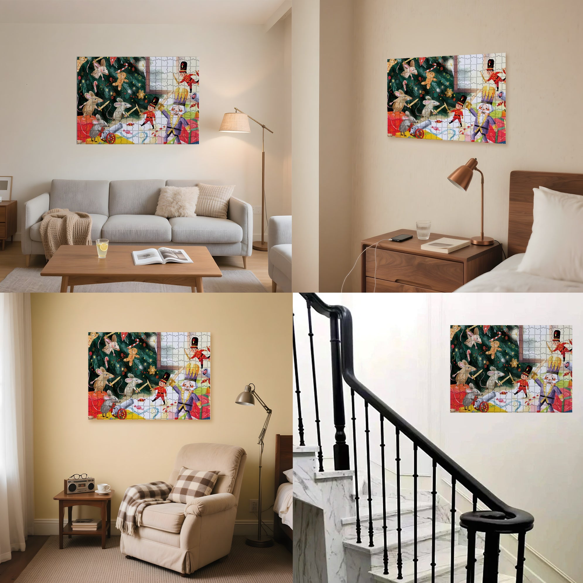 Fighting 500pcs/1000pcs Jigsaw Puzzle, Scratch-Resistant, Interactive Family Game & Brain-Boosting DIY Decor, Perfect for Halloween, Christmas & New Year Gifts, Family Puzzle Game