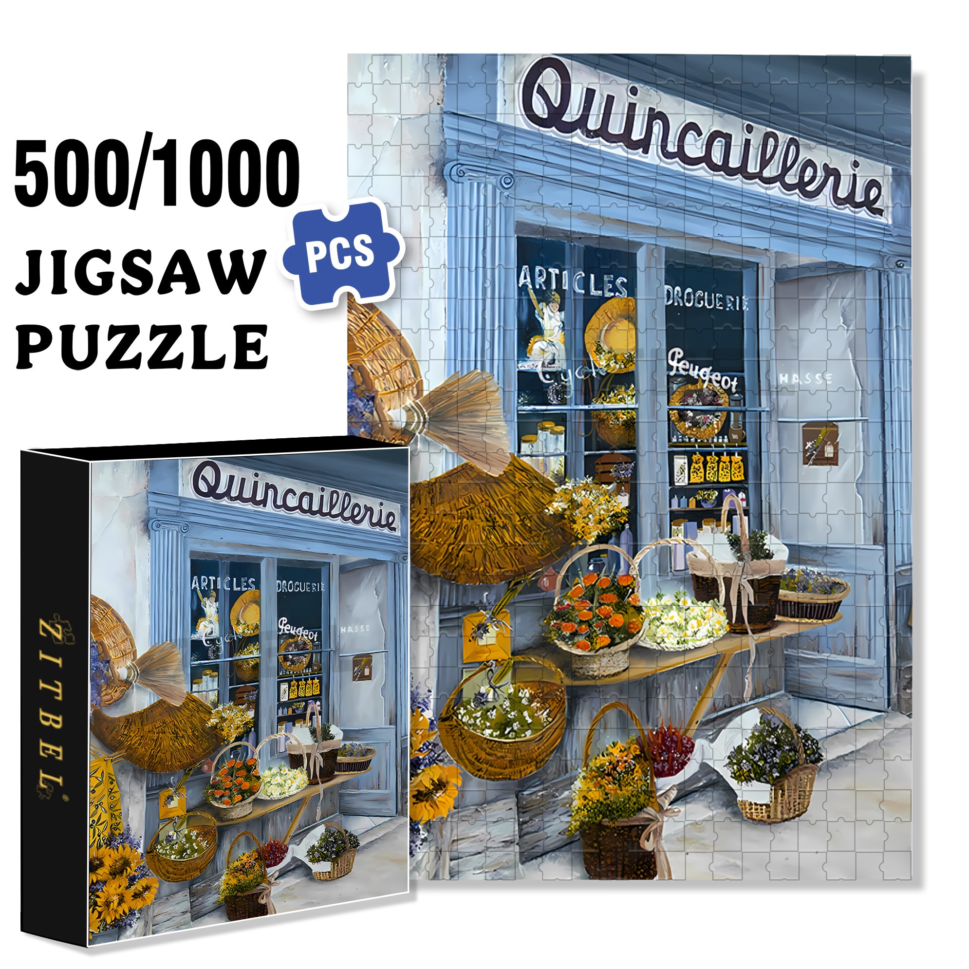 Fresh 500pcs/1000pcs Jigsaw Puzzle, Scratch-Resistant, Interactive Family Game & Brain-Boosting DIY Decor, Perfect for Halloween, Christmas & New Year Gifts, Family Puzzle Game