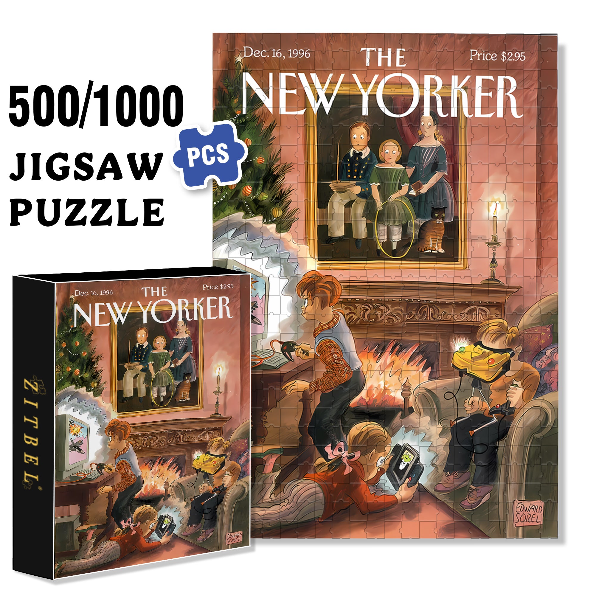 Game Enthusiast 500pcs/1000pcs Jigsaw Puzzle, Scratch-Resistant, Interactive Family Game & Brain-Boosting DIY Decor, Perfect for Halloween, Christmas & New Year Gifts, Family Puzzle Game