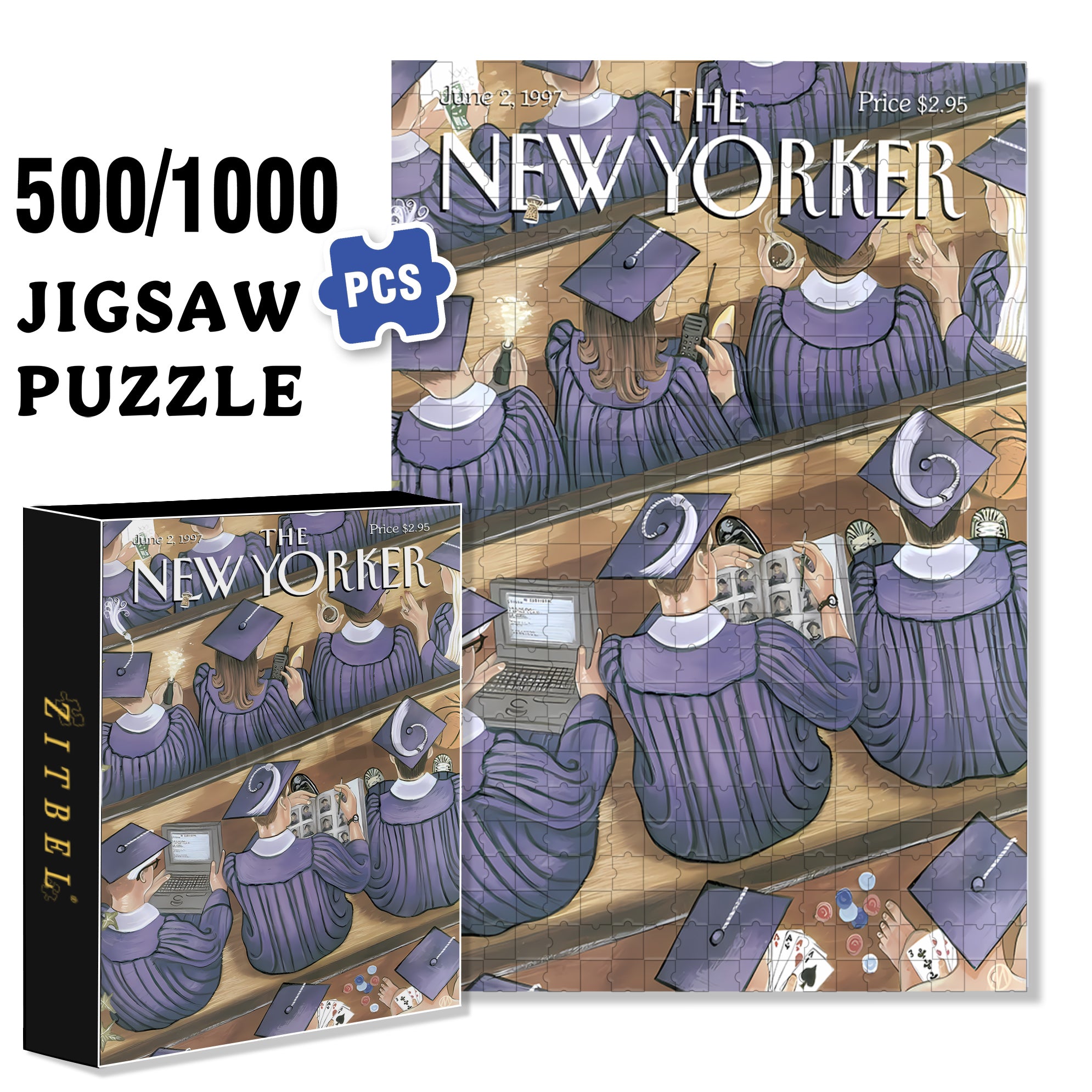 Graduation Ceremony 500pcs/1000pcs Jigsaw Puzzle, Scratch-Resistant, Interactive Family Game & Brain-Boosting DIY Decor, Perfect for Halloween, Christmas & New Year Gifts, Family Puzzle Game