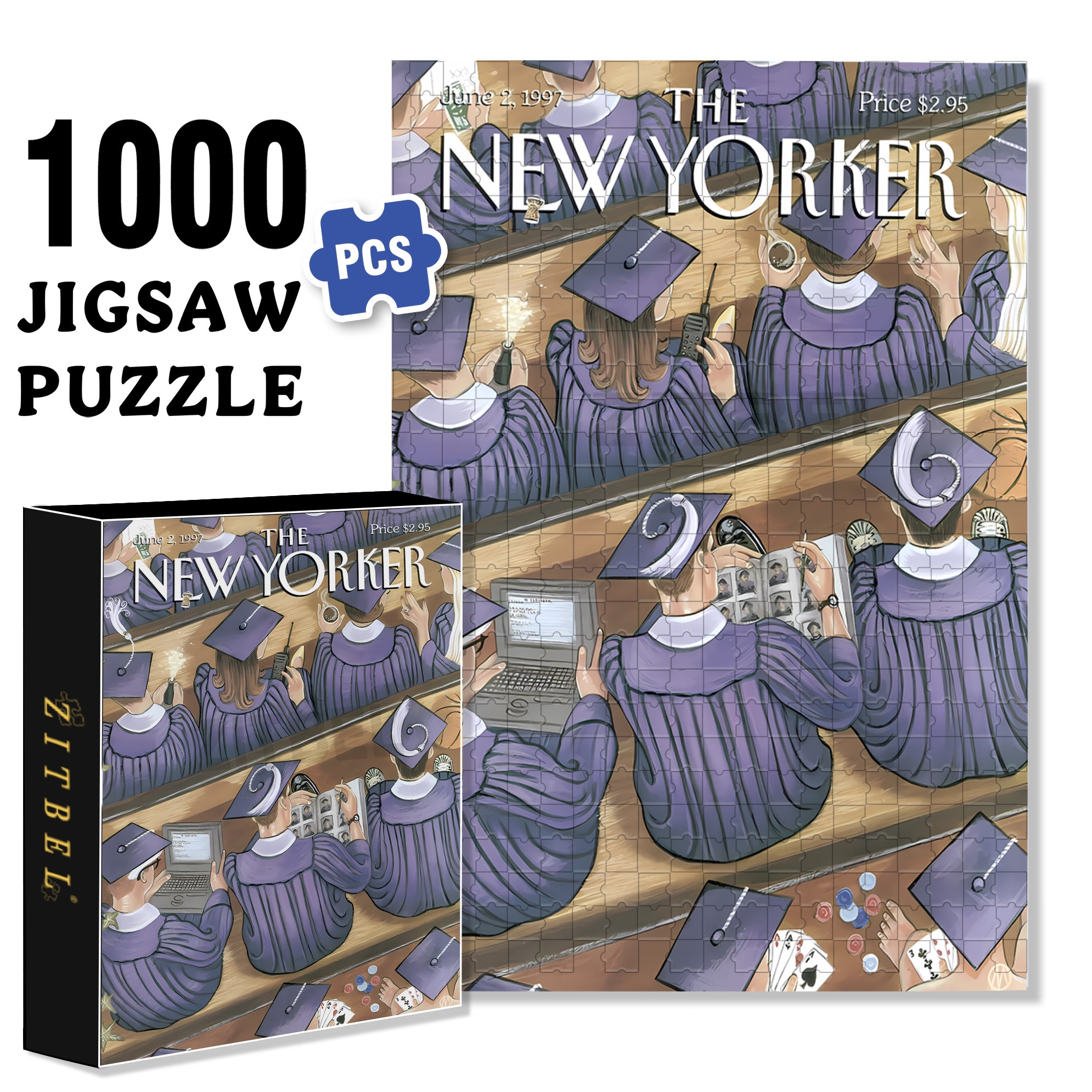 Graduation Ceremony 500pcs/1000pcs Jigsaw Puzzle, Scratch-Resistant, Interactive Family Game & Brain-Boosting DIY Decor, Perfect for Halloween, Christmas & New Year Gifts, Family Puzzle Game