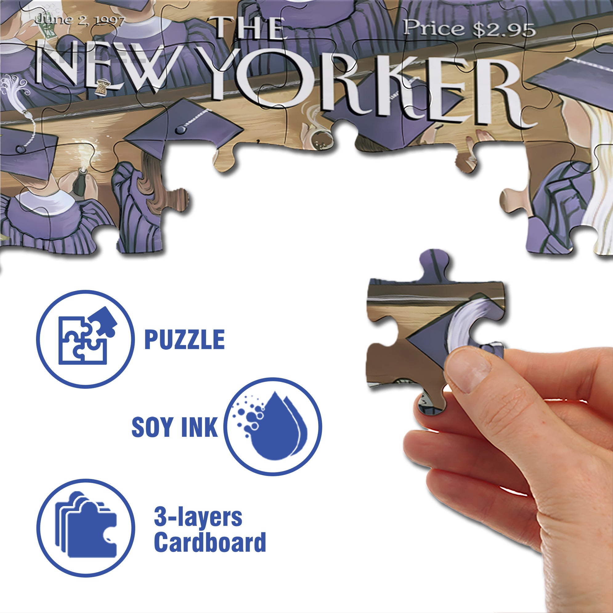Graduation Ceremony 500pcs/1000pcs Jigsaw Puzzle, Scratch-Resistant, Interactive Family Game & Brain-Boosting DIY Decor, Perfect for Halloween, Christmas & New Year Gifts, Family Puzzle Game