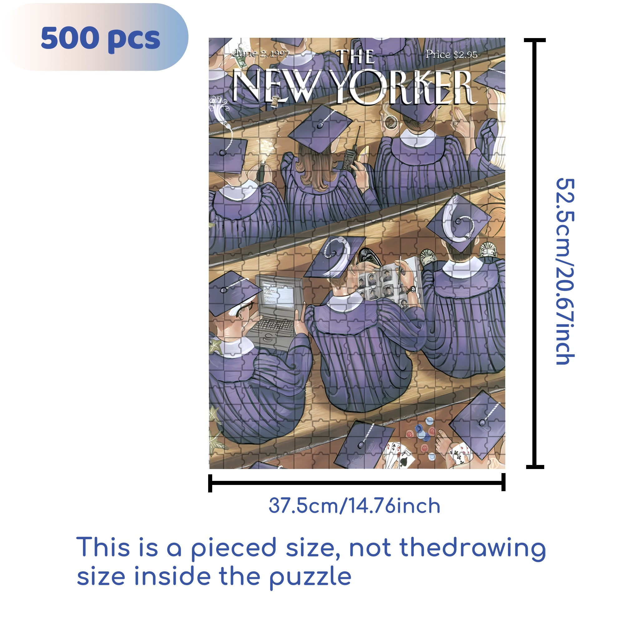 Graduation Ceremony 500pcs/1000pcs Jigsaw Puzzle, Scratch-Resistant, Interactive Family Game & Brain-Boosting DIY Decor, Perfect for Halloween, Christmas & New Year Gifts, Family Puzzle Game