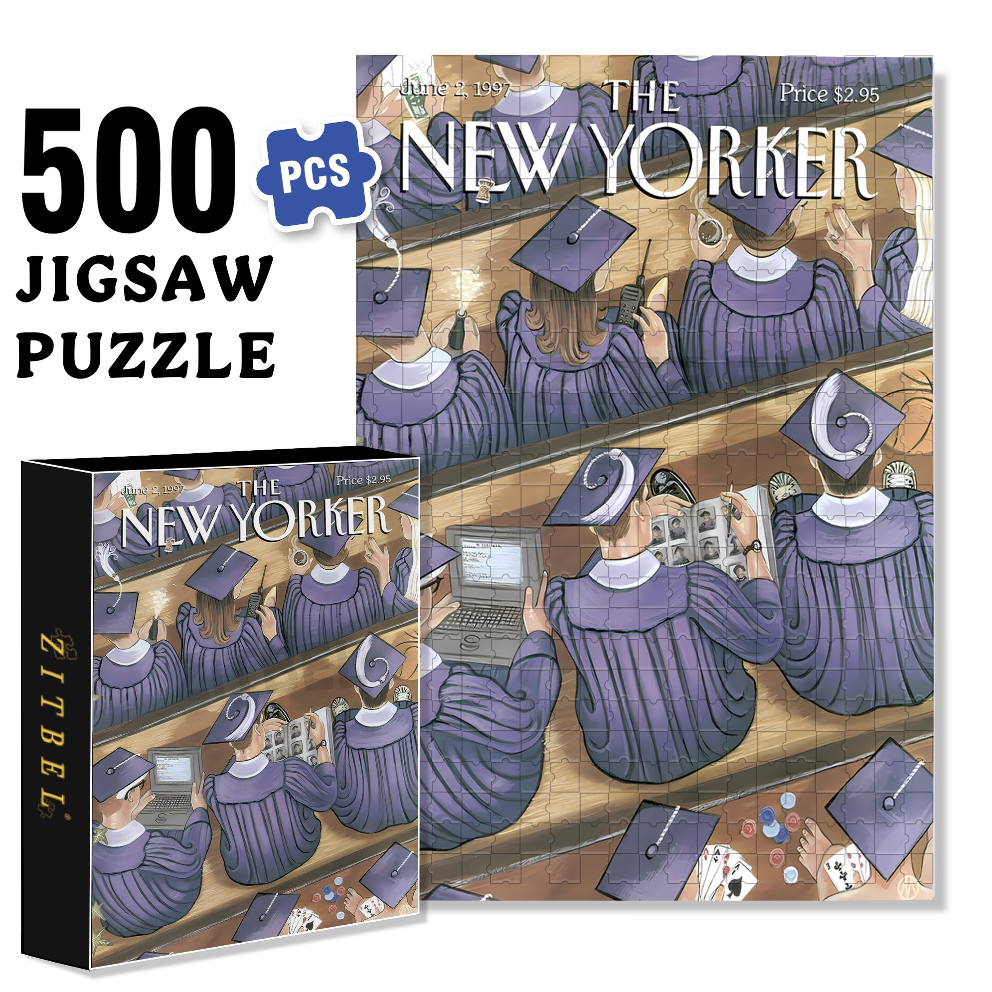 Graduation Ceremony 500pcs/1000pcs Jigsaw Puzzle, Scratch-Resistant, Interactive Family Game & Brain-Boosting DIY Decor, Perfect for Halloween, Christmas & New Year Gifts, Family Puzzle Game