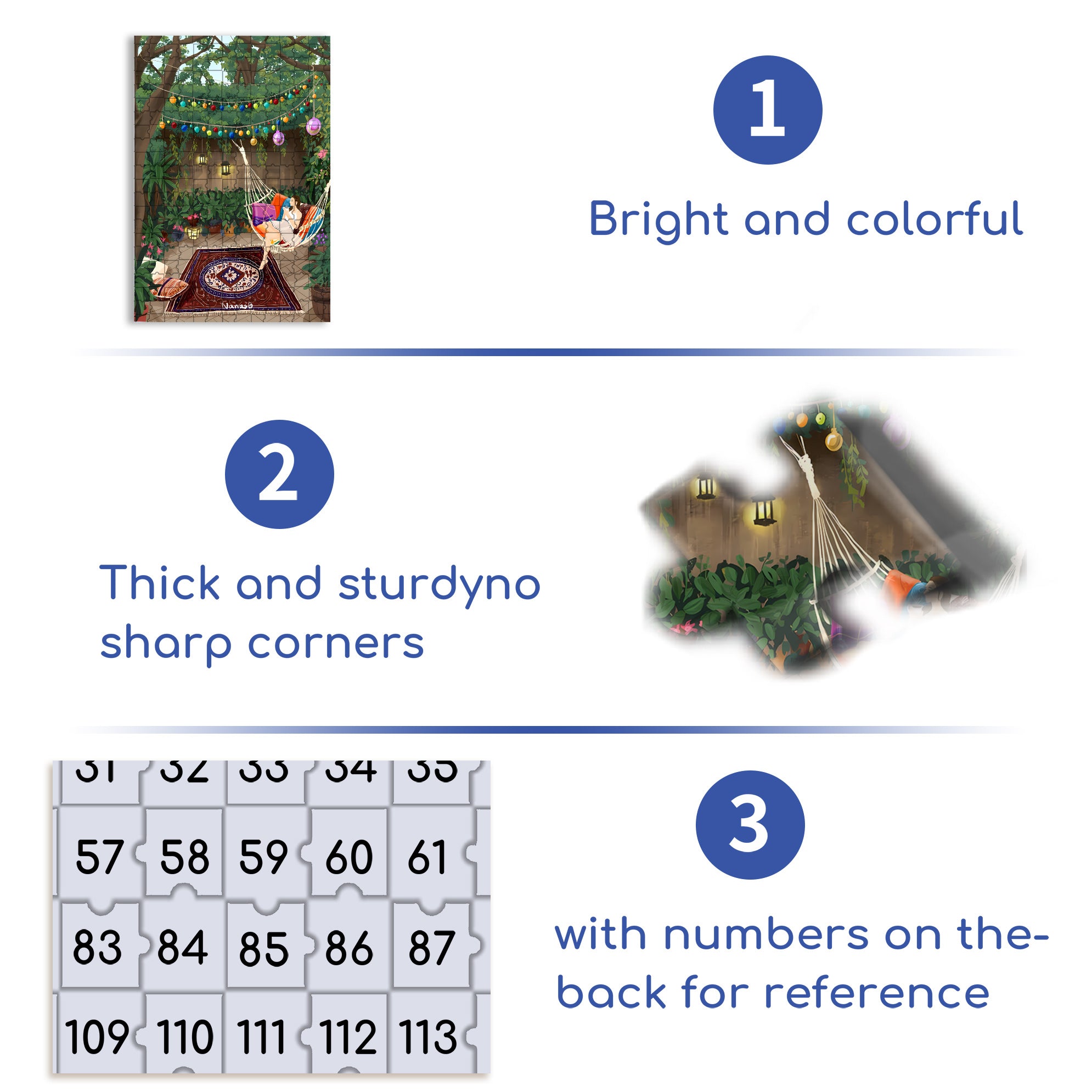 Hammock 500pcs/1000pcs Jigsaw Puzzle, Scratch-Resistant, Interactive Family Game & Brain-Boosting DIY Decor, Perfect for Halloween, Christmas & New Year Gifts, Family Puzzle Game