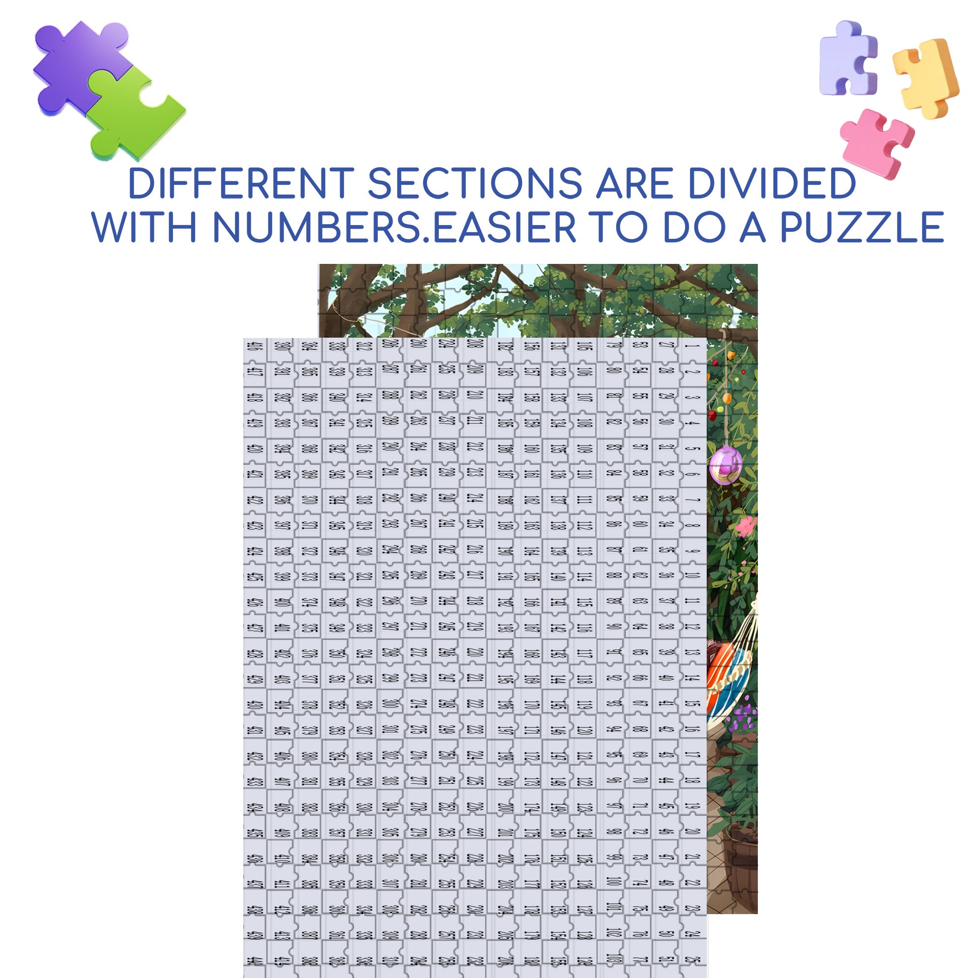 Hammock 500pcs/1000pcs Jigsaw Puzzle, Scratch-Resistant, Interactive Family Game & Brain-Boosting DIY Decor, Perfect for Halloween, Christmas & New Year Gifts, Family Puzzle Game
