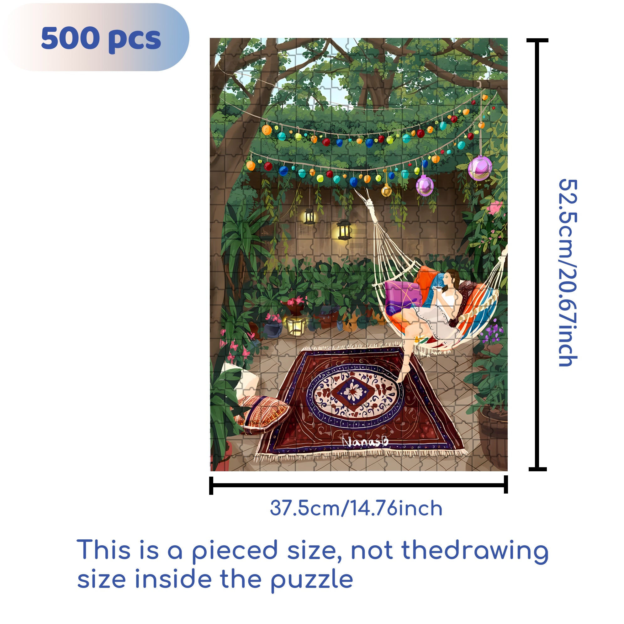 Hammock 500pcs/1000pcs Jigsaw Puzzle, Scratch-Resistant, Interactive Family Game & Brain-Boosting DIY Decor, Perfect for Halloween, Christmas & New Year Gifts, Family Puzzle Game