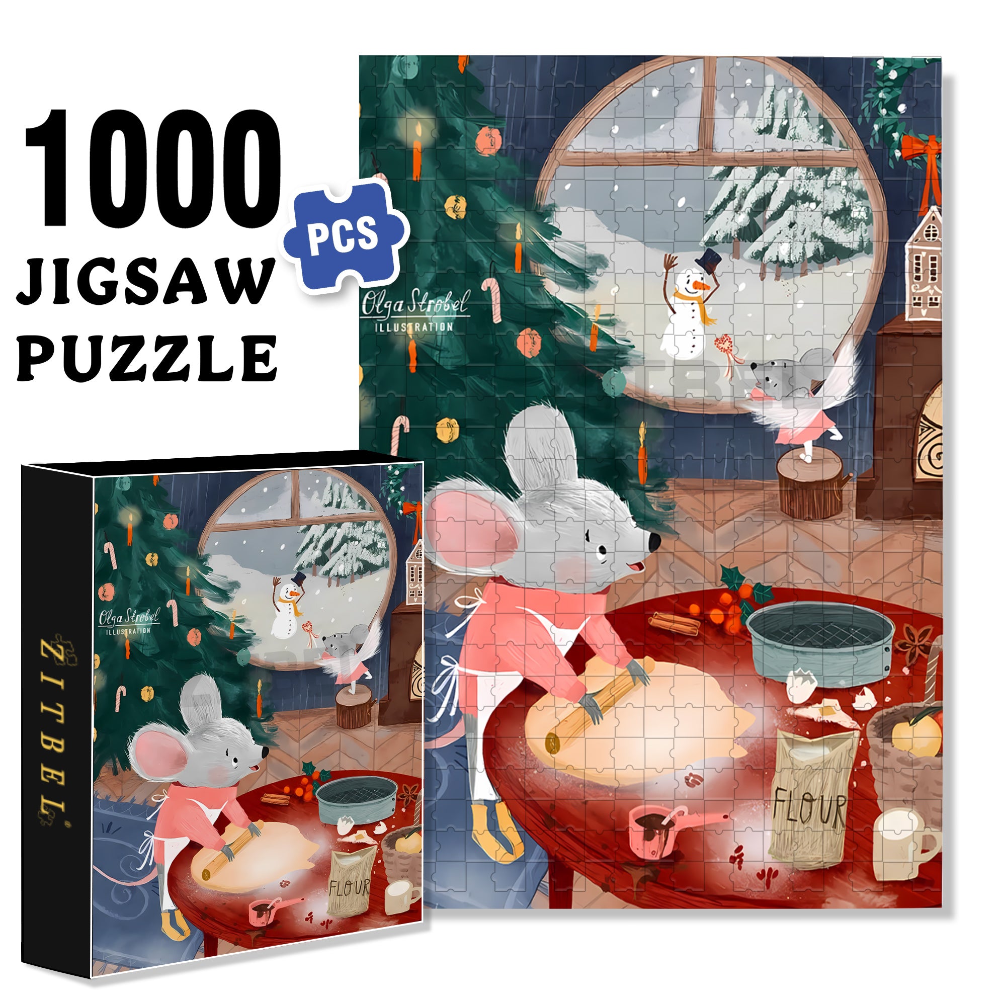 Hat off 500pcs/1000pcs Jigsaw Puzzle, Scratch-Resistant, Interactive Family Game & Brain-Boosting DIY Decor, Perfect for Halloween, Christmas & New Year Gifts, Family Puzzle Game