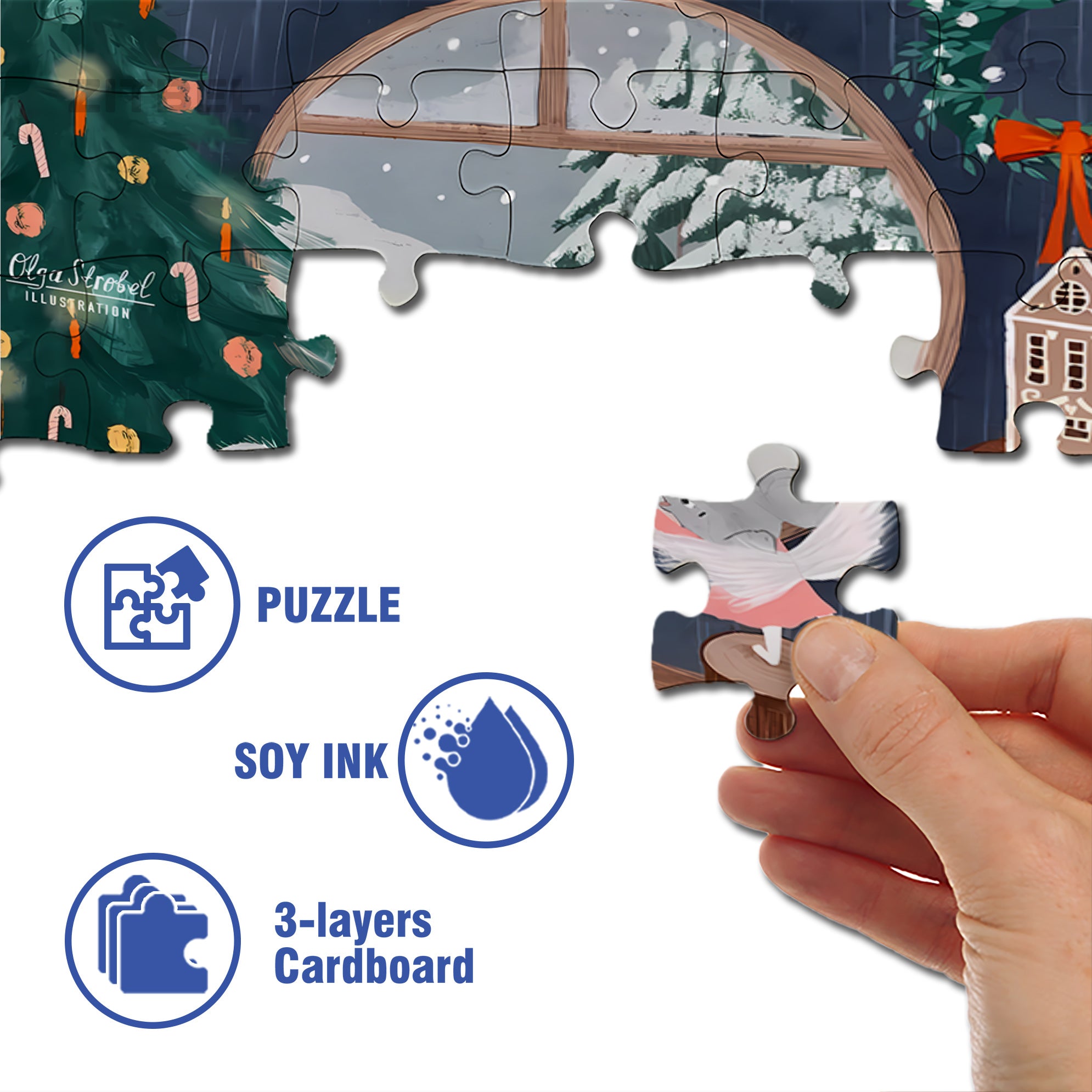 Hat off 500pcs/1000pcs Jigsaw Puzzle, Scratch-Resistant, Interactive Family Game & Brain-Boosting DIY Decor, Perfect for Halloween, Christmas & New Year Gifts, Family Puzzle Game