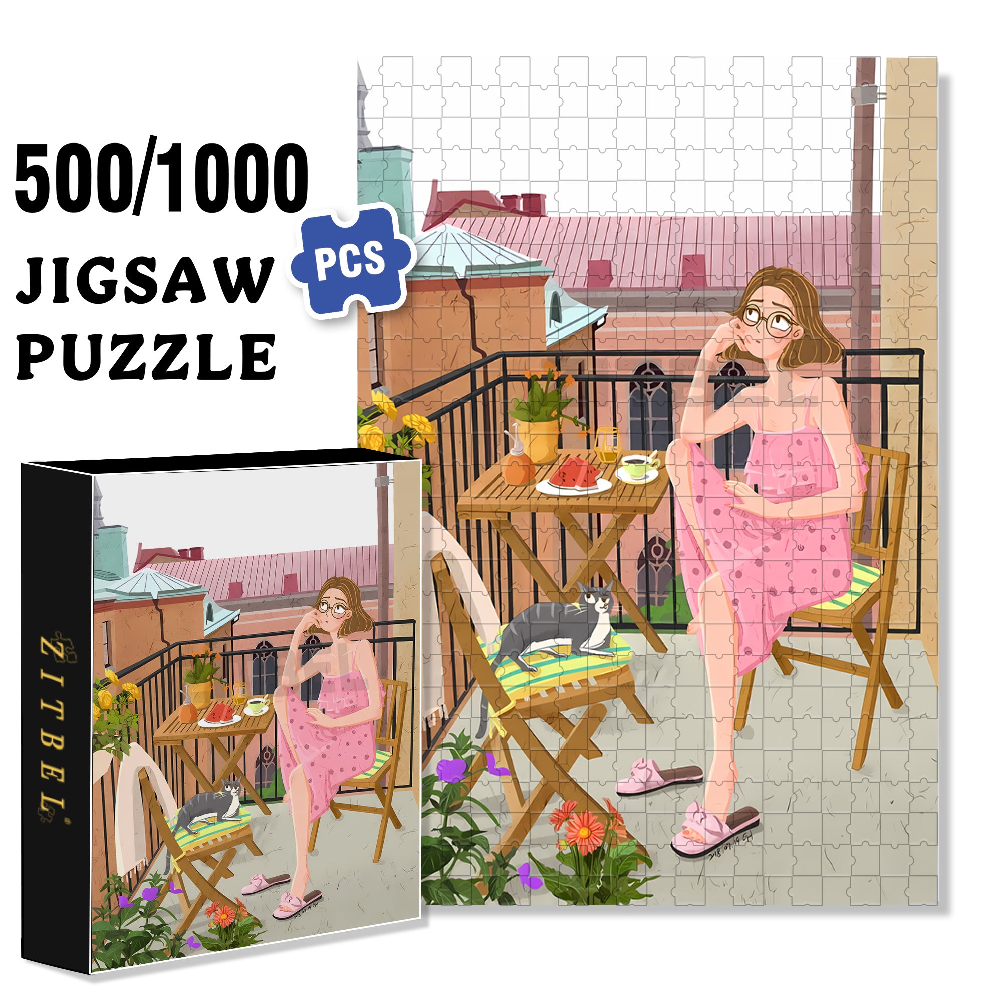 I Don't Know 500pcs/1000pcs Jigsaw Puzzle, Scratch-Resistant, Interactive Family Game & Brain-Boosting DIY Decor, Perfect for Halloween, Christmas & New Year Gifts, Family Puzzle Game