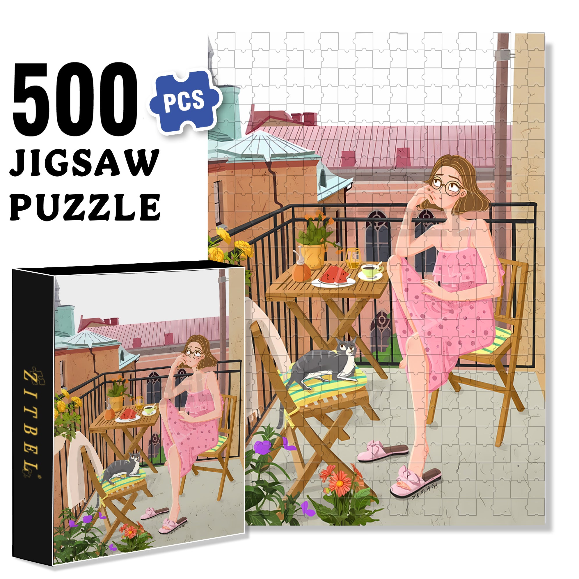 I Don't Know 500pcs/1000pcs Jigsaw Puzzle, Scratch-Resistant, Interactive Family Game & Brain-Boosting DIY Decor, Perfect for Halloween, Christmas & New Year Gifts, Family Puzzle Game
