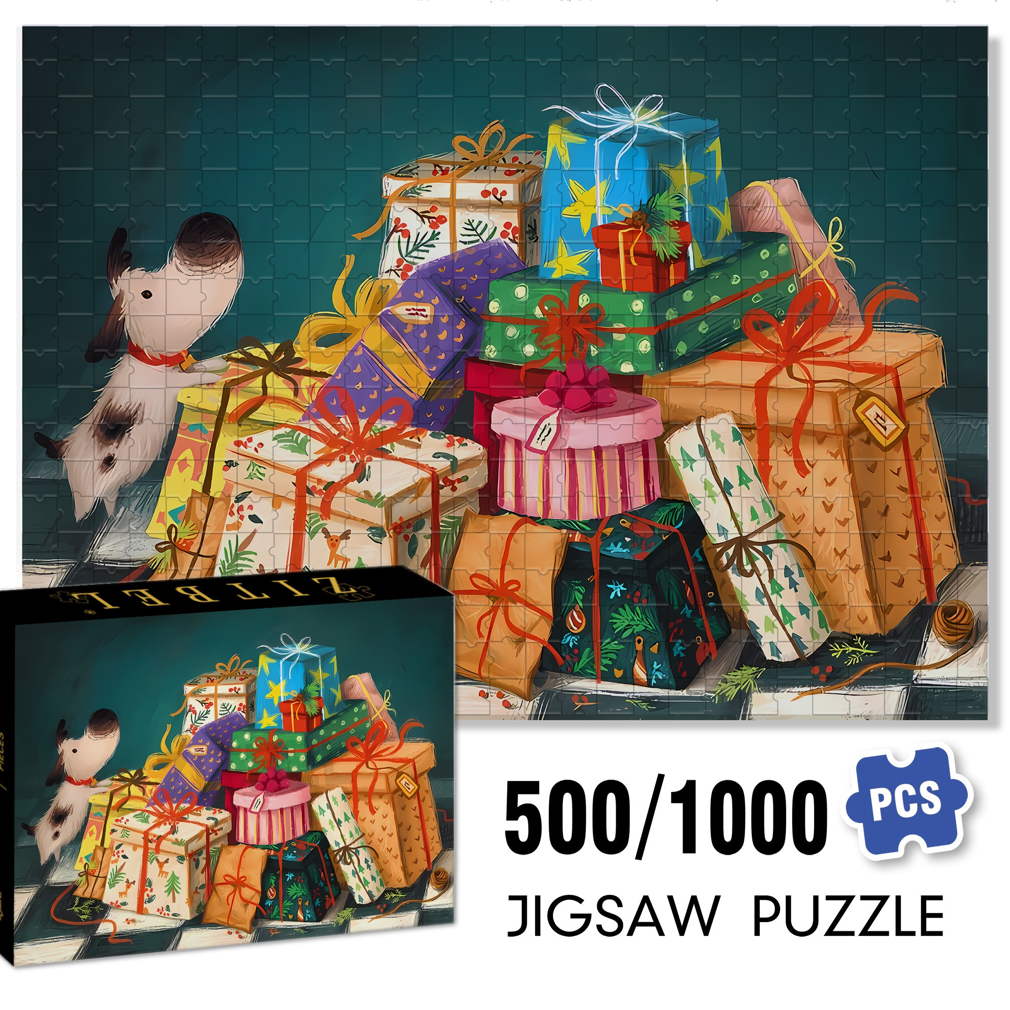 I Want It Too 500pcs/1000pcs Jigsaw Puzzle, Scratch-Resistant, Interactive Family Game & Brain-Boosting DIY Decor, Perfect for Halloween, Christmas & New Year Gifts, Family Puzzle Game