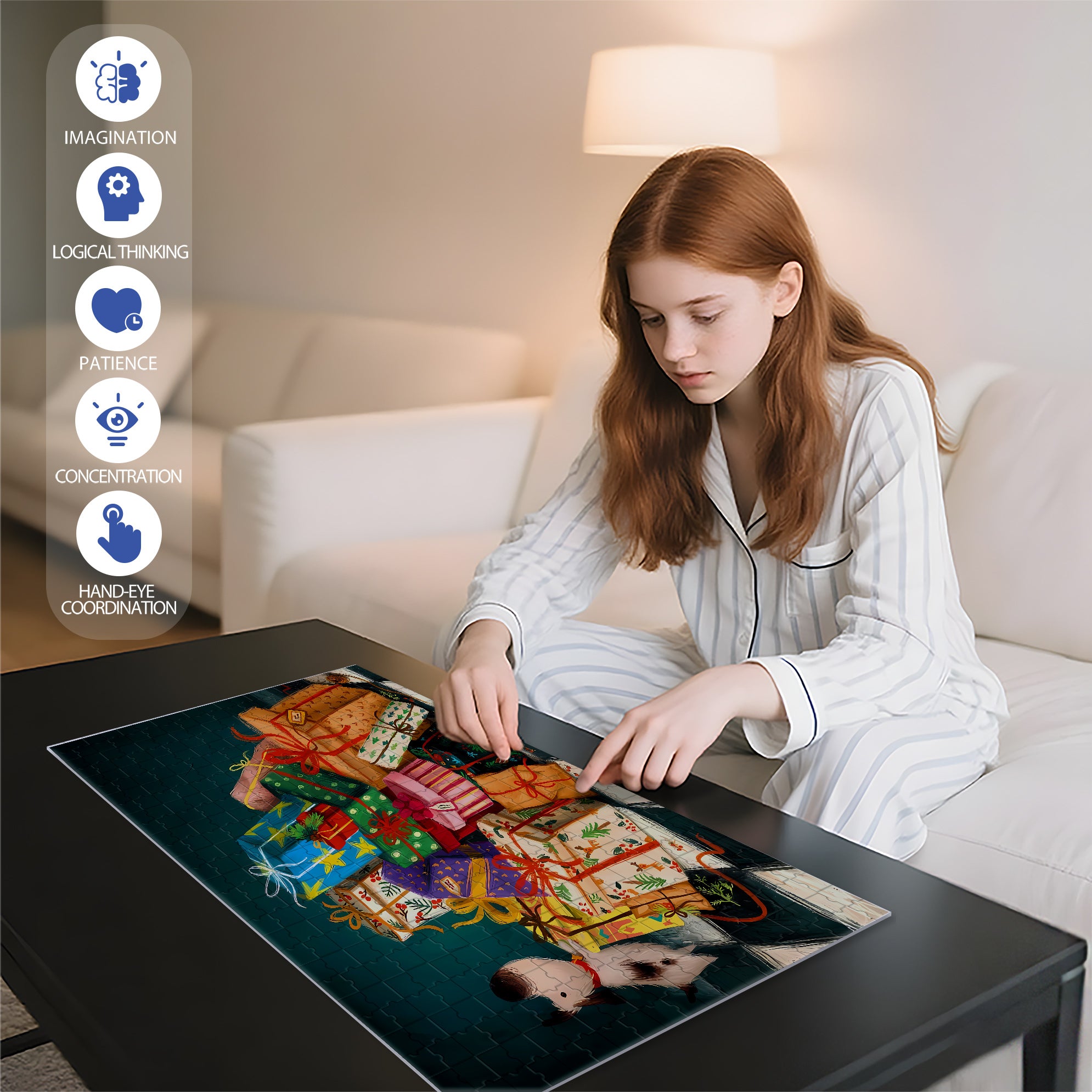 I Want It Too 500pcs/1000pcs Jigsaw Puzzle, Scratch-Resistant, Interactive Family Game & Brain-Boosting DIY Decor, Perfect for Halloween, Christmas & New Year Gifts, Family Puzzle Game