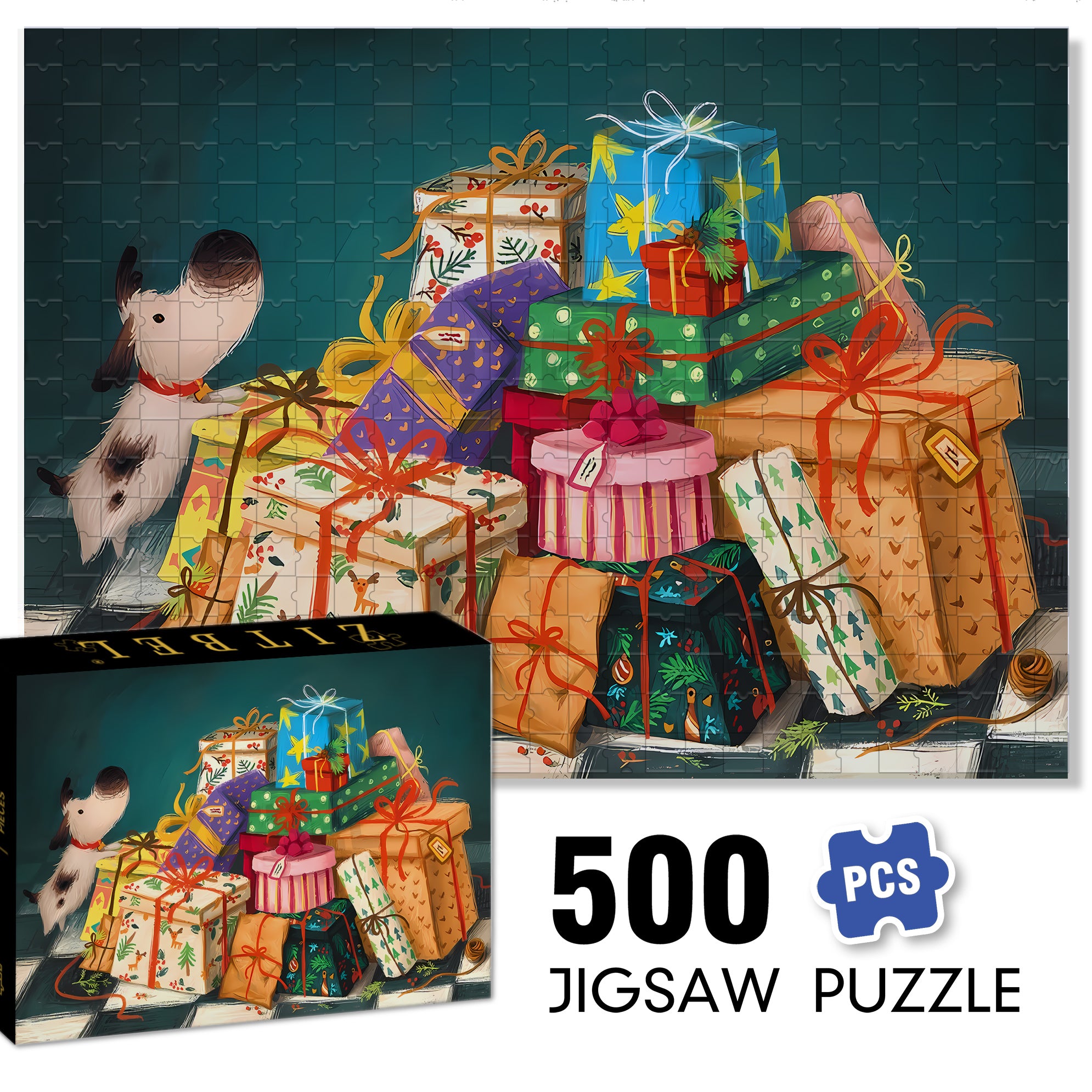 I Want It Too 500pcs/1000pcs Jigsaw Puzzle, Scratch-Resistant, Interactive Family Game & Brain-Boosting DIY Decor, Perfect for Halloween, Christmas & New Year Gifts, Family Puzzle Game