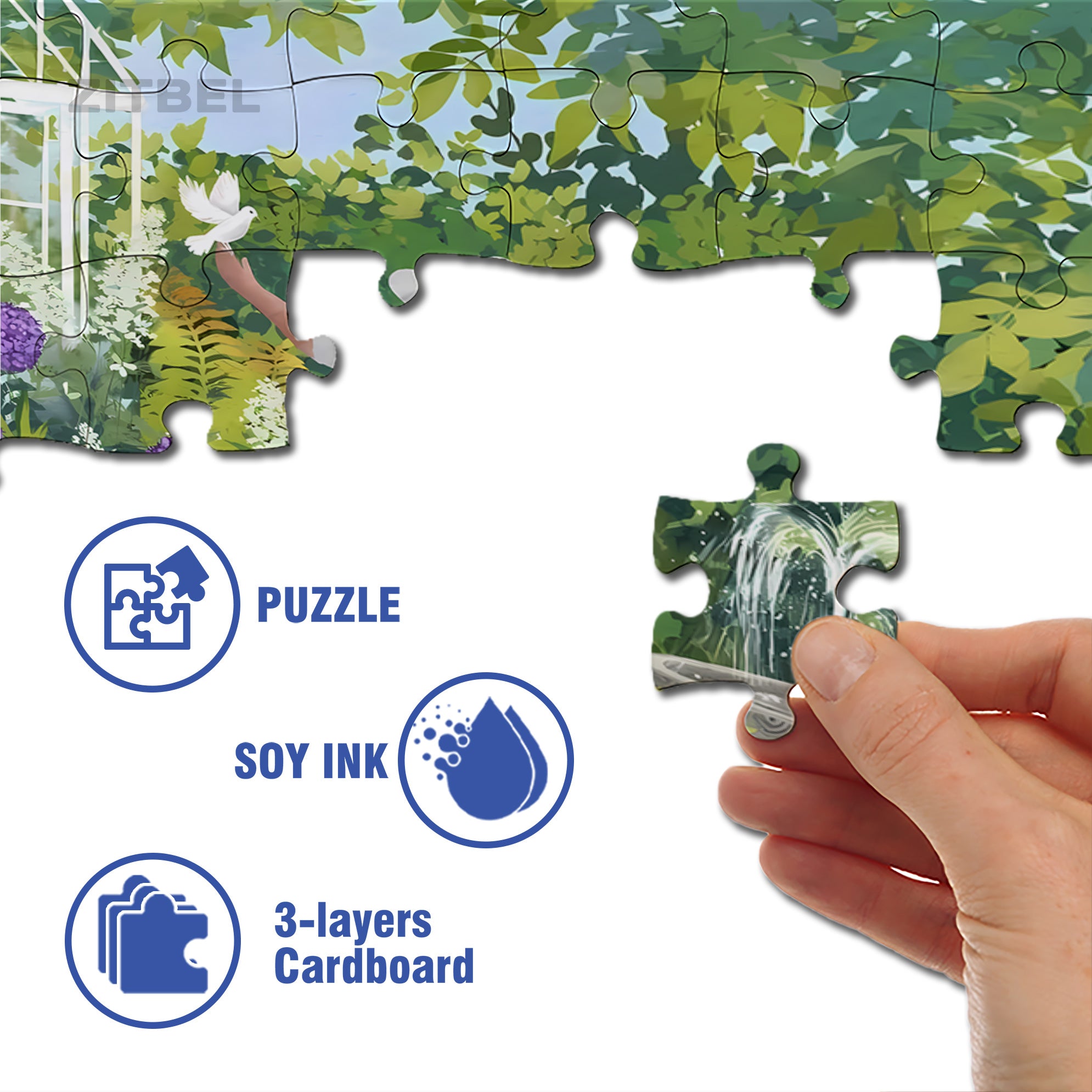 In The Garden 500pcs/1000pcs Jigsaw Puzzle, Scratch-Resistant, Interactive Family Game & Brain-Boosting DIY Decor, Perfect for Halloween, Christmas & New Year Gifts, Family Puzzle Game