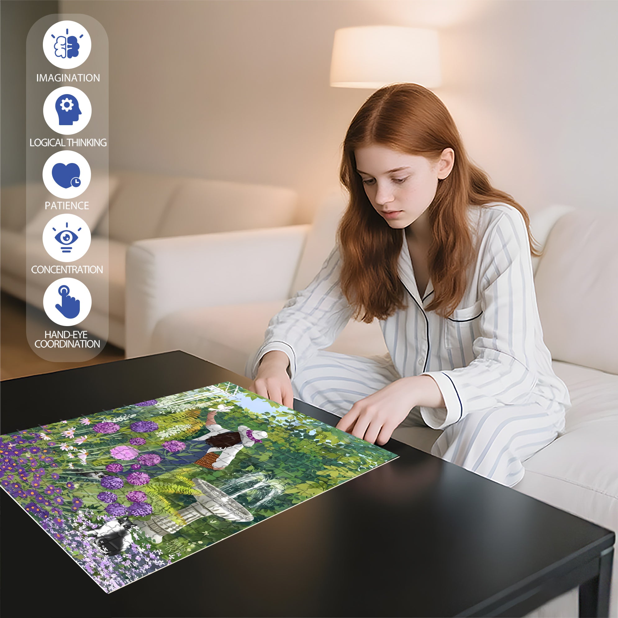 In The Garden 500pcs/1000pcs Jigsaw Puzzle, Scratch-Resistant, Interactive Family Game & Brain-Boosting DIY Decor, Perfect for Halloween, Christmas & New Year Gifts, Family Puzzle Game