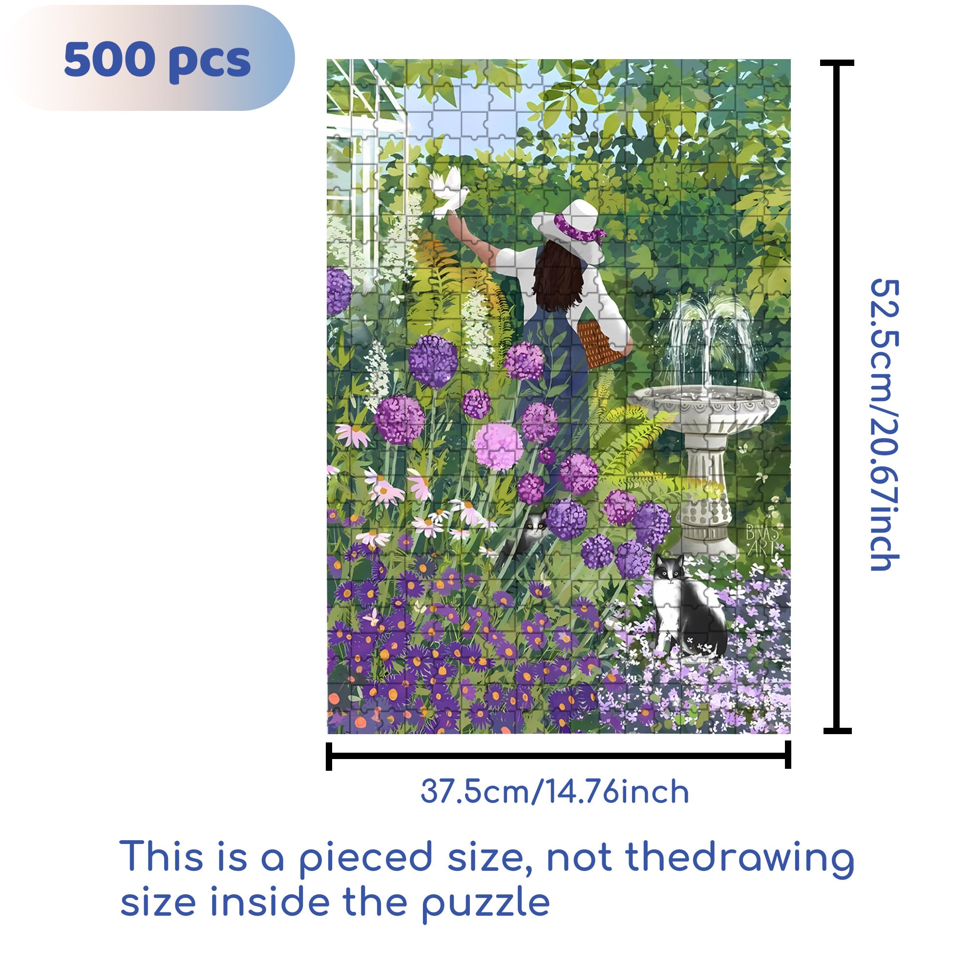 In The Garden 500pcs/1000pcs Jigsaw Puzzle, Scratch-Resistant, Interactive Family Game & Brain-Boosting DIY Decor, Perfect for Halloween, Christmas & New Year Gifts, Family Puzzle Game