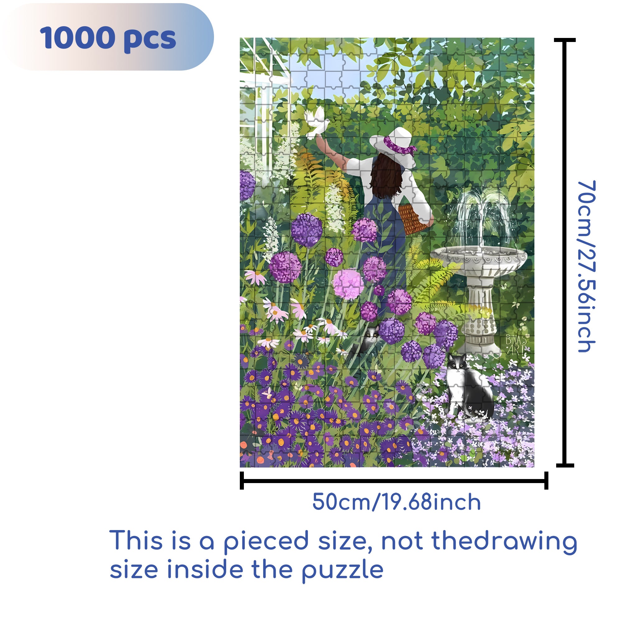 In The Garden 500pcs/1000pcs Jigsaw Puzzle, Scratch-Resistant, Interactive Family Game & Brain-Boosting DIY Decor, Perfect for Halloween, Christmas & New Year Gifts, Family Puzzle Game