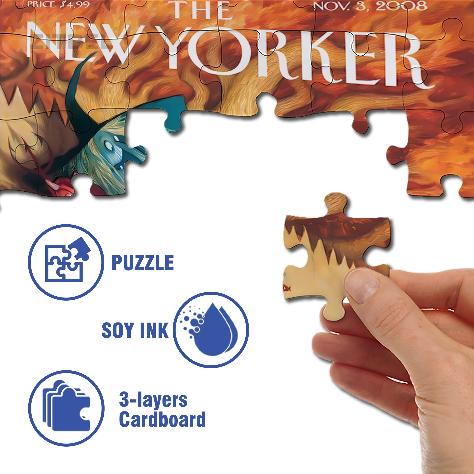 It Scared Me 500pcs/1000pcs Jigsaw Puzzle, Scratch-Resistant, Interactive Family Game & Brain-Boosting DIY Decor, Perfect for Halloween, Christmas & New Year Gifts, Family Puzzle Game