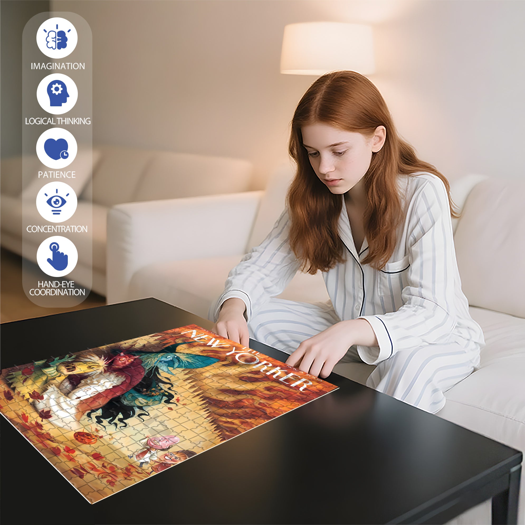 It Scared Me 500pcs/1000pcs Jigsaw Puzzle, Scratch-Resistant, Interactive Family Game & Brain-Boosting DIY Decor, Perfect for Halloween, Christmas & New Year Gifts, Family Puzzle Game