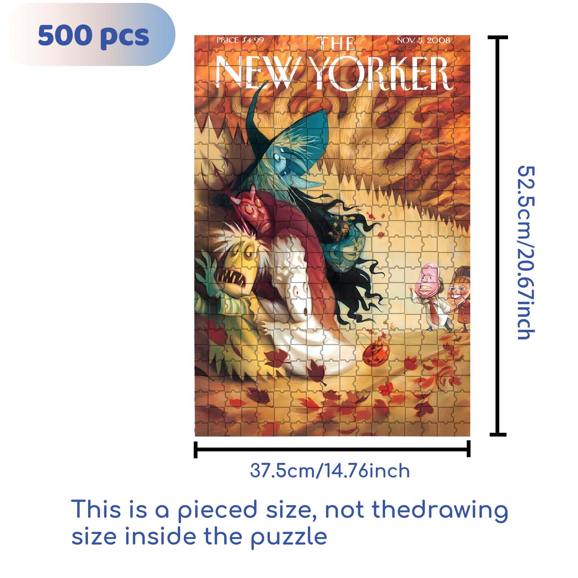 It Scared Me 500pcs/1000pcs Jigsaw Puzzle, Scratch-Resistant, Interactive Family Game & Brain-Boosting DIY Decor, Perfect for Halloween, Christmas & New Year Gifts, Family Puzzle Game