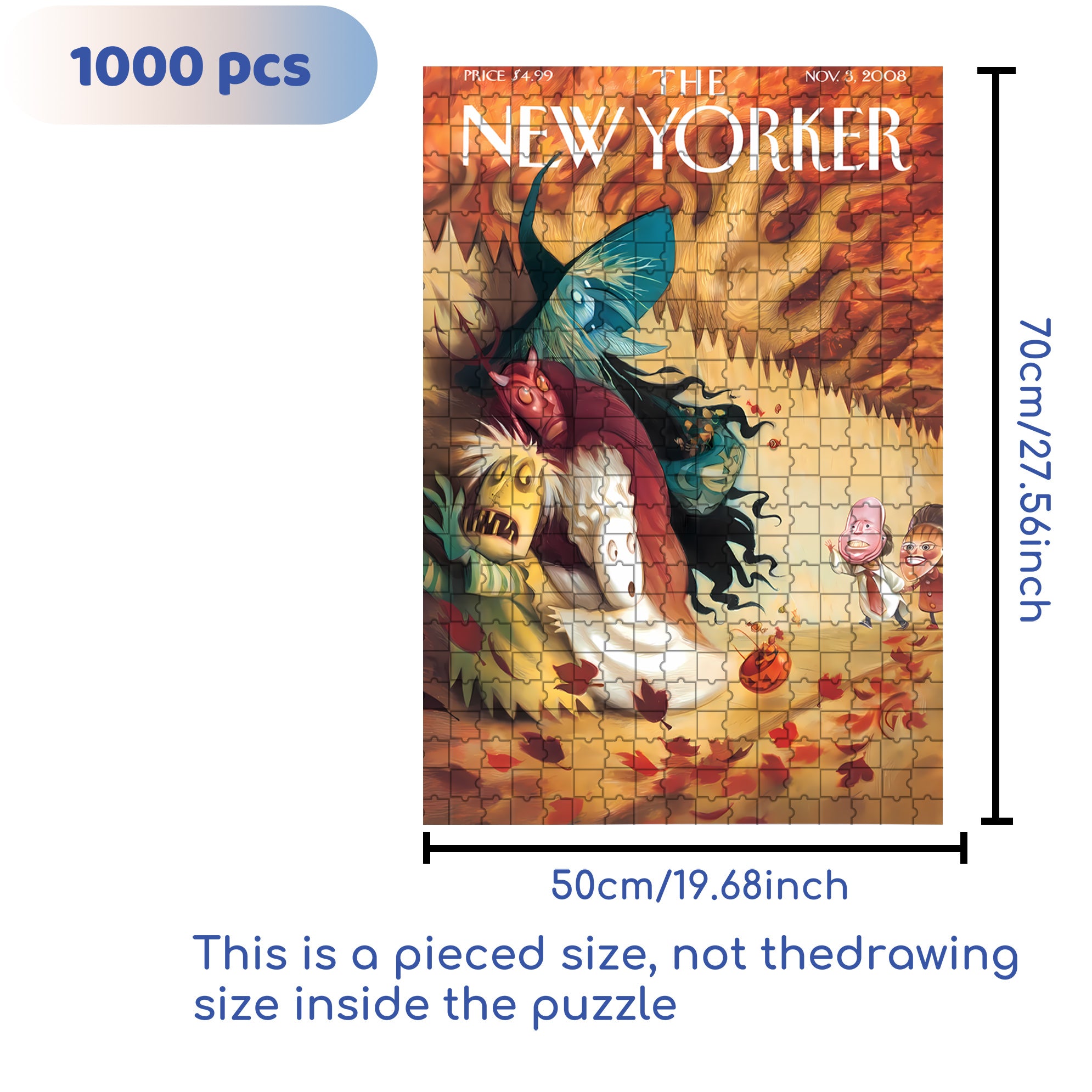 It Scared Me 500pcs/1000pcs Jigsaw Puzzle, Scratch-Resistant, Interactive Family Game & Brain-Boosting DIY Decor, Perfect for Halloween, Christmas & New Year Gifts, Family Puzzle Game