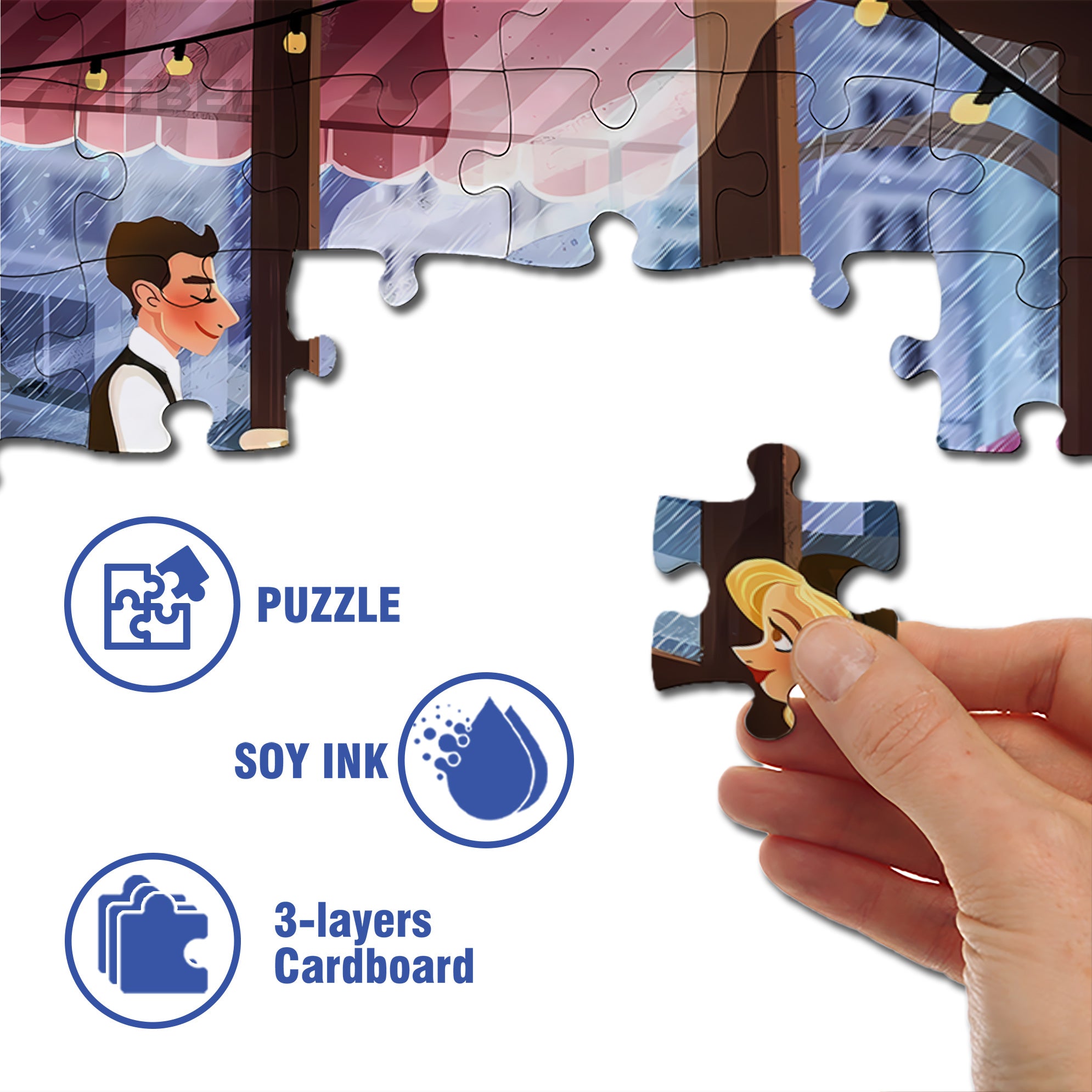Latte 500pcs/1000pcs Jigsaw Puzzle, Scratch-Resistant, Interactive Family Game & Brain-Boosting DIY Decor, Perfect for Halloween, Christmas & New Year Gifts, Family Puzzle Game