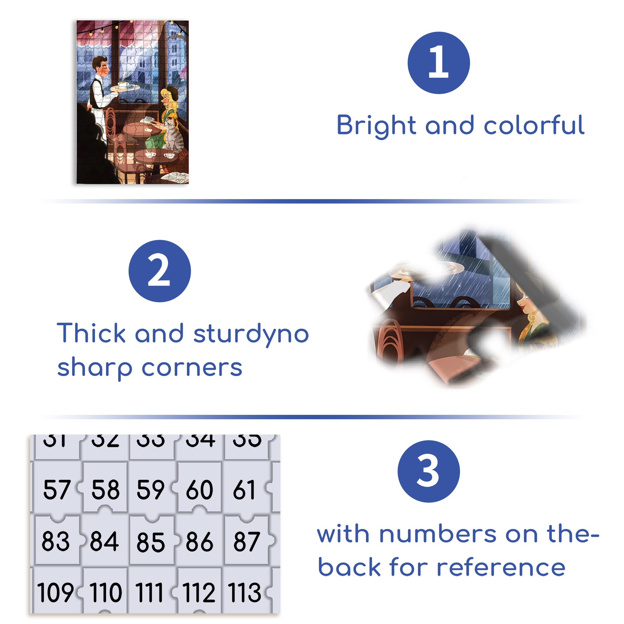 Latte 500pcs/1000pcs Jigsaw Puzzle, Scratch-Resistant, Interactive Family Game & Brain-Boosting DIY Decor, Perfect for Halloween, Christmas & New Year Gifts, Family Puzzle Game