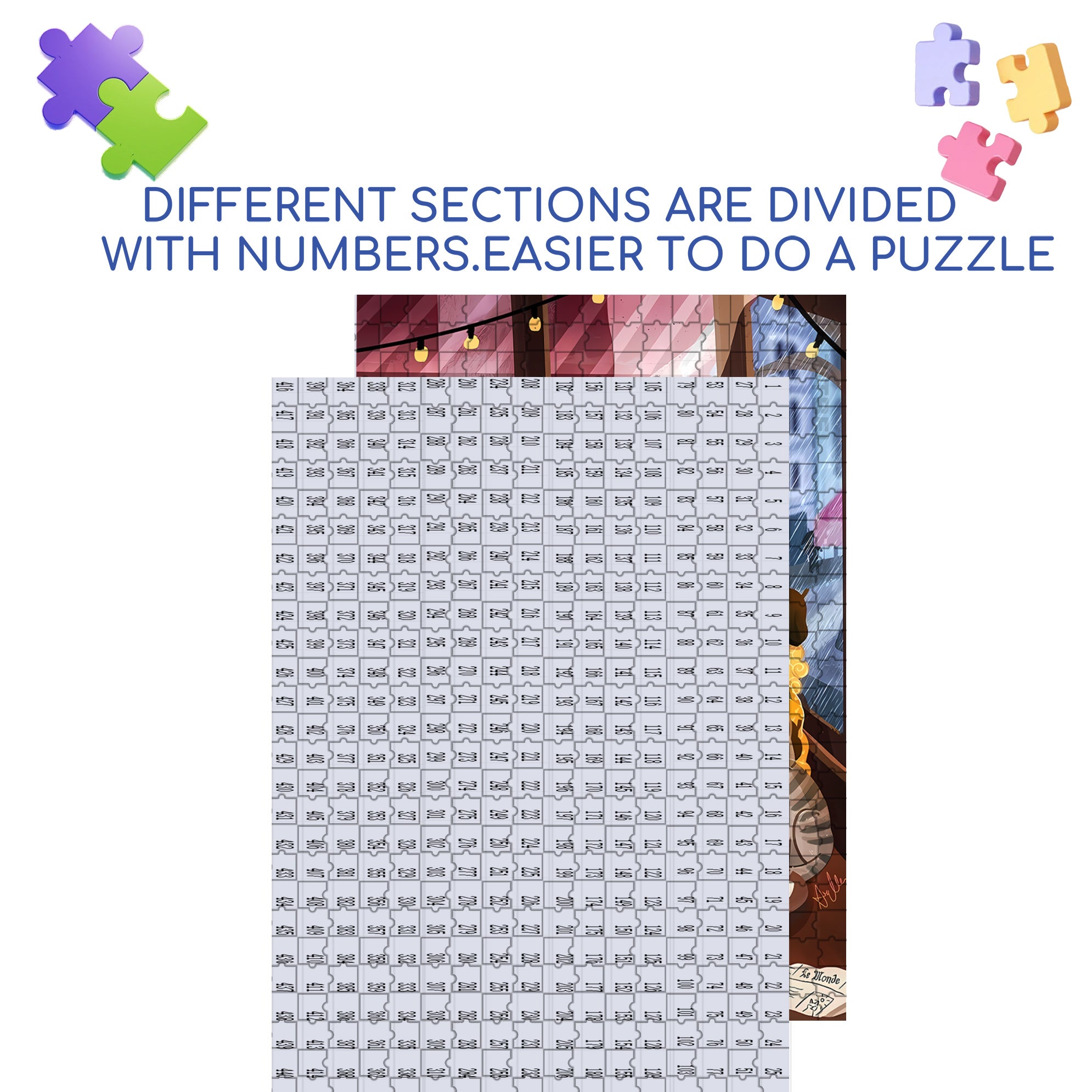 Latte 500pcs/1000pcs Jigsaw Puzzle, Scratch-Resistant, Interactive Family Game & Brain-Boosting DIY Decor, Perfect for Halloween, Christmas & New Year Gifts, Family Puzzle Game