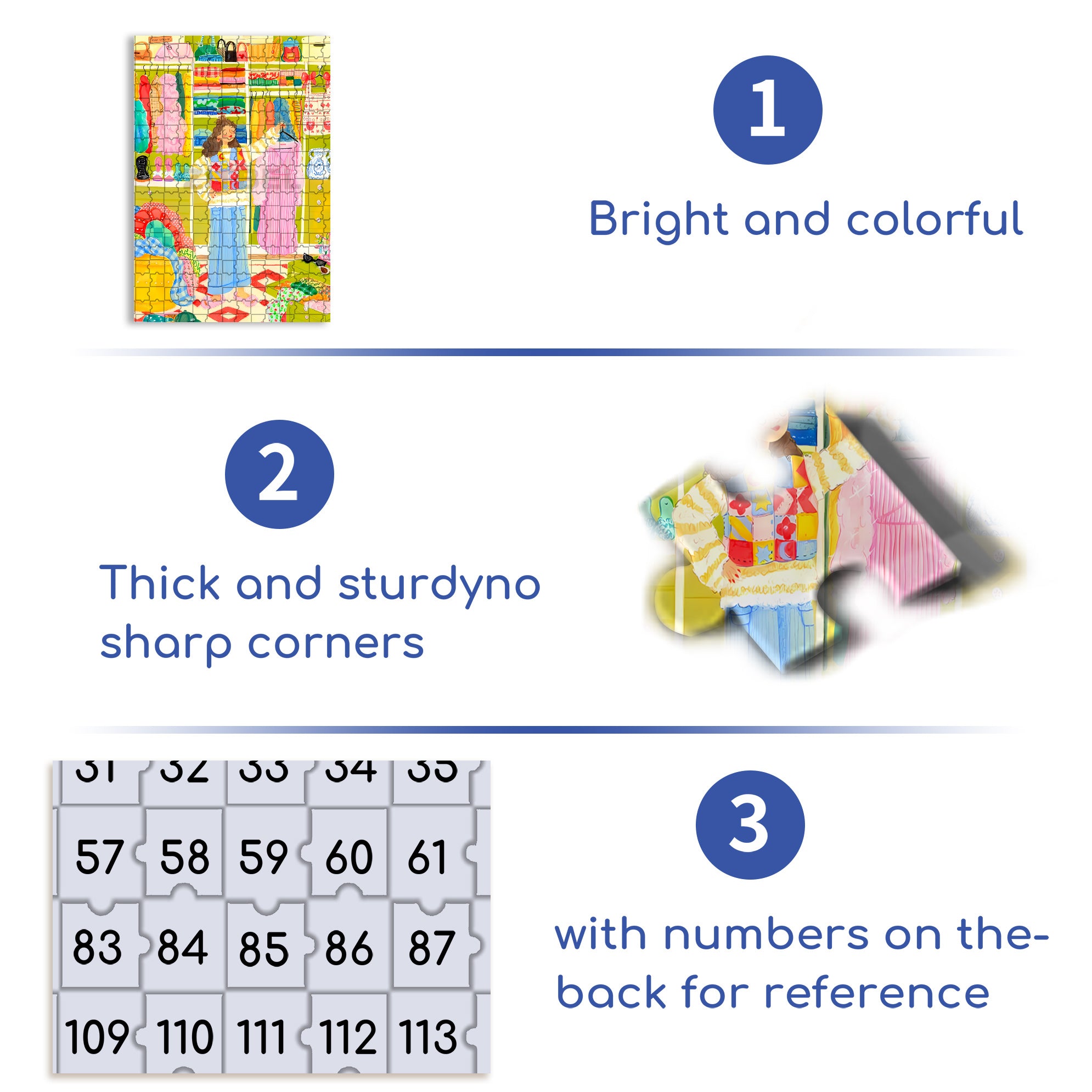 Mia's Dressing Room 500pcs/1000pcs Jigsaw Puzzle, Scratch-Resistant, Interactive Family Game & Brain-Boosting DIY Decor, Perfect for Halloween, Christmas & New Year Gifts, Family Puzzle Game