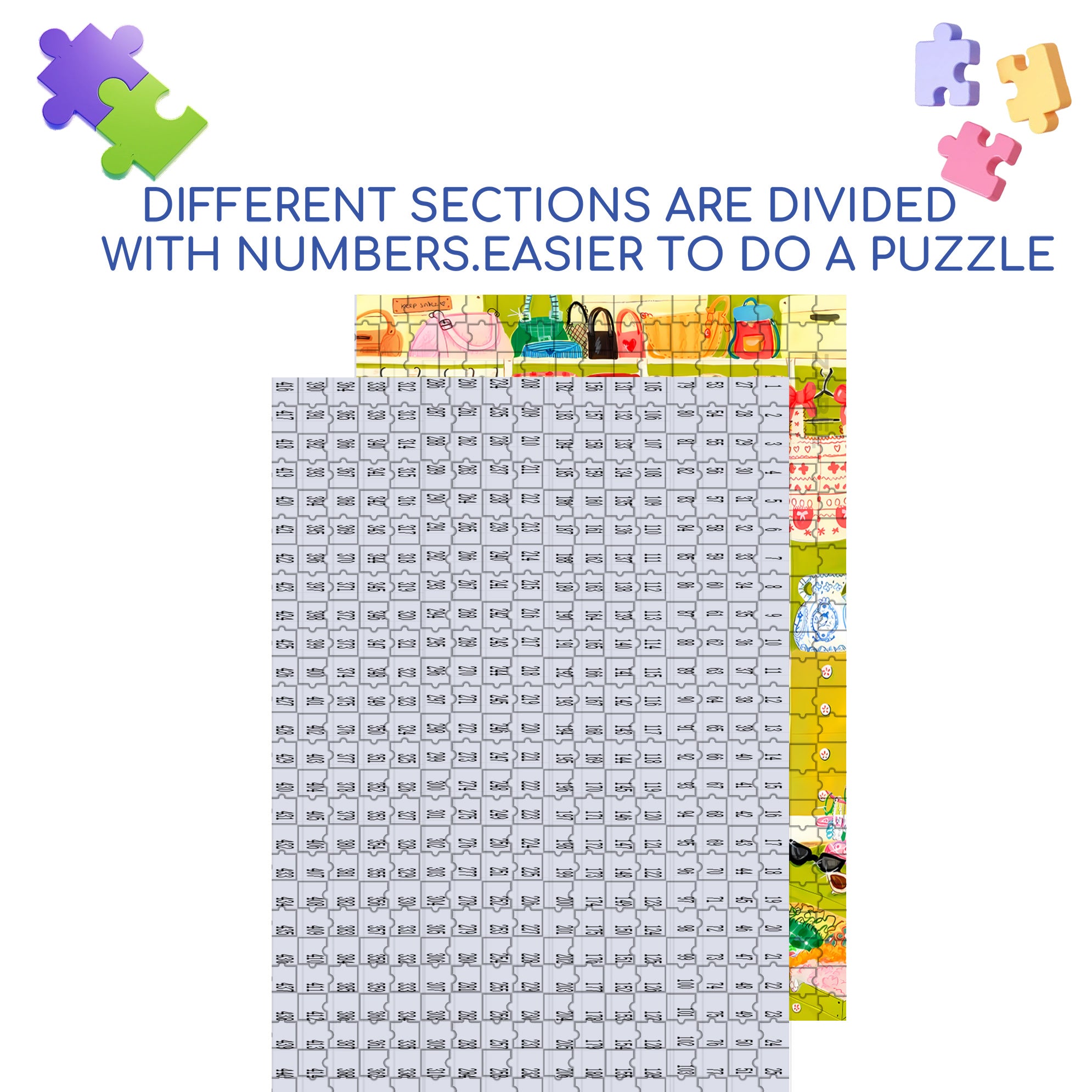 Mia's Dressing Room 500pcs/1000pcs Jigsaw Puzzle, Scratch-Resistant, Interactive Family Game & Brain-Boosting DIY Decor, Perfect for Halloween, Christmas & New Year Gifts, Family Puzzle Game