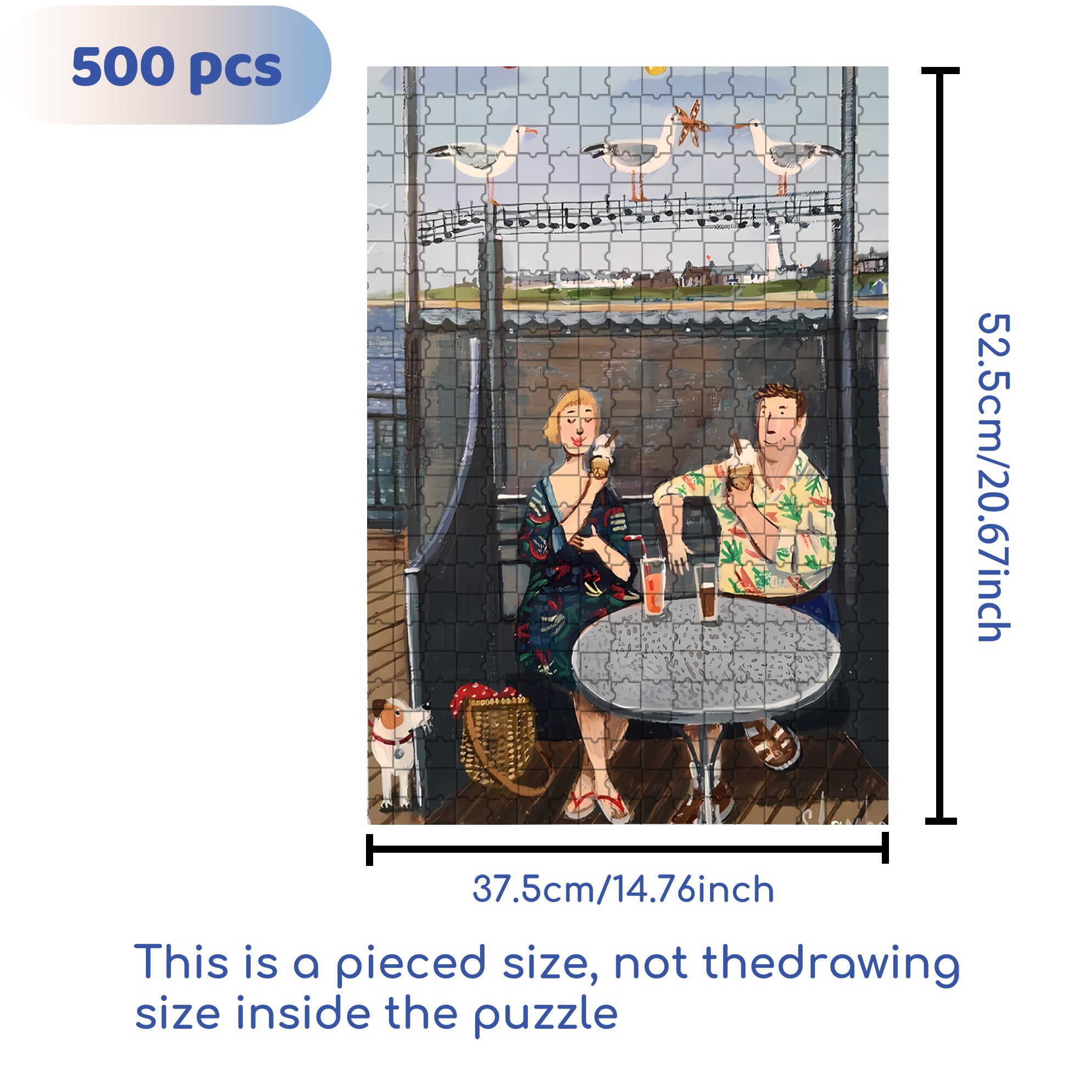 Morris And Jennifer's Date 500pcs/1000pcs Jigsaw Puzzle, Scratch-Resistant, Interactive Family Game & Brain-Boosting DIY Decor, Perfect for Halloween, Christmas & New Year Gifts, Family Puzzle Game