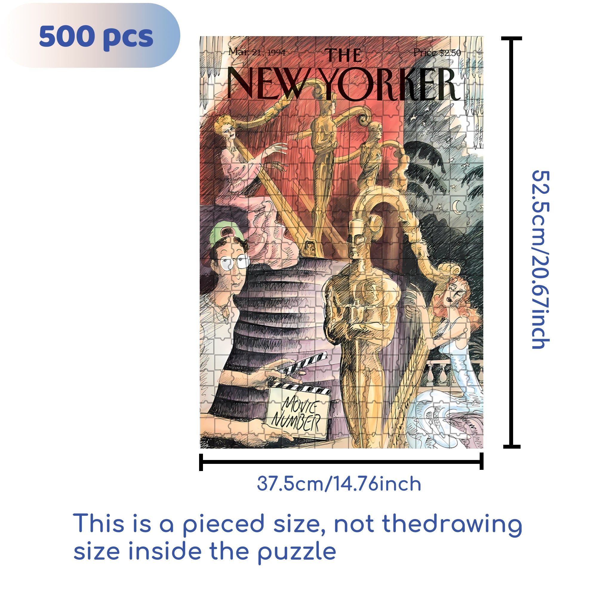 Movie Number 500pcs/1000pcs Jigsaw Puzzle, Scratch-Resistant, Interactive Family Game & Brain-Boosting DIY Decor, Perfect for Halloween, Christmas & New Year Gifts, Family Puzzle Game
