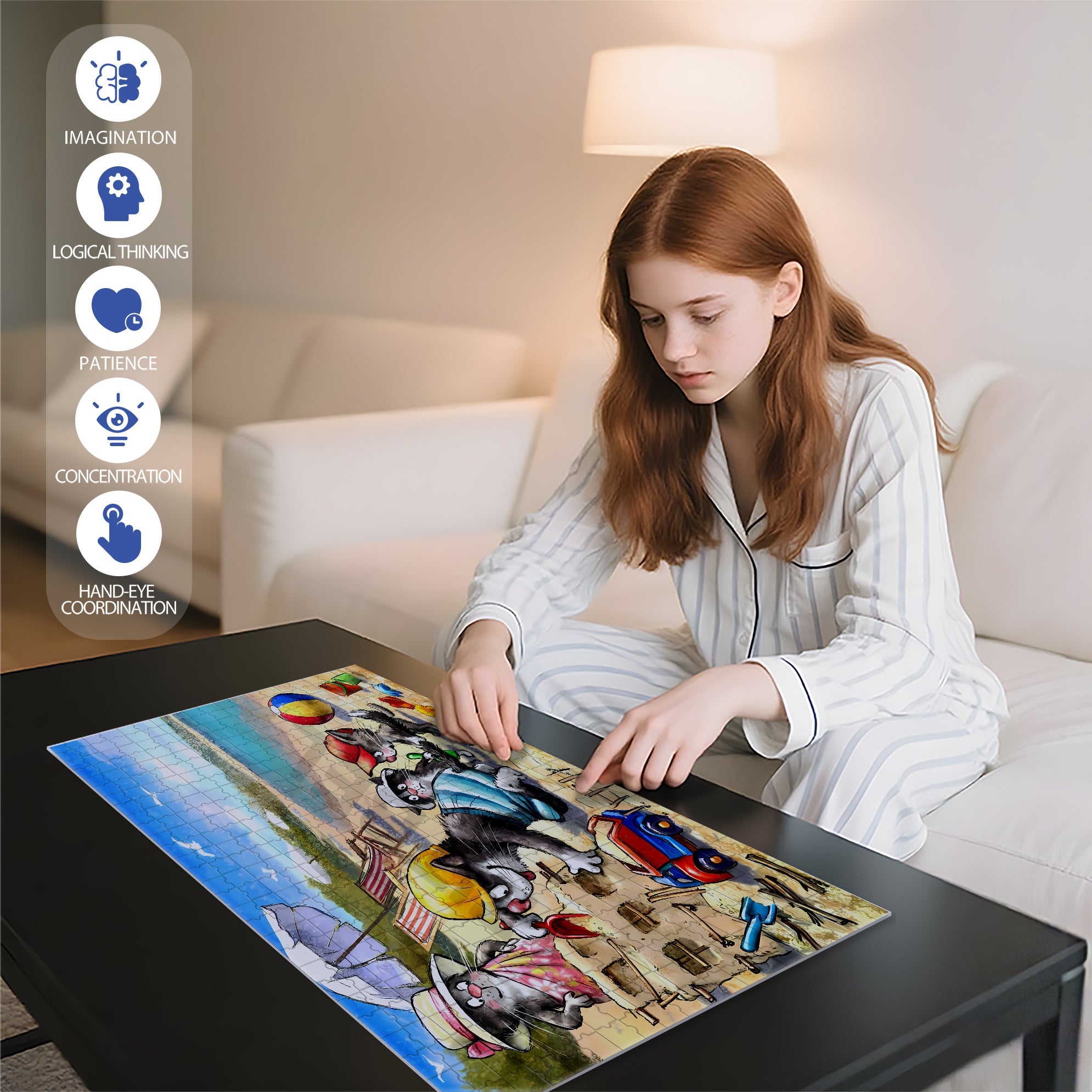 Naughty Dad 500pcs/1000pcs Jigsaw Puzzle, Scratch-Resistant, Interactive Family Game & Brain-Boosting DIY Decor, Perfect for Halloween, Christmas & New Year Gifts, Family Puzzle Game