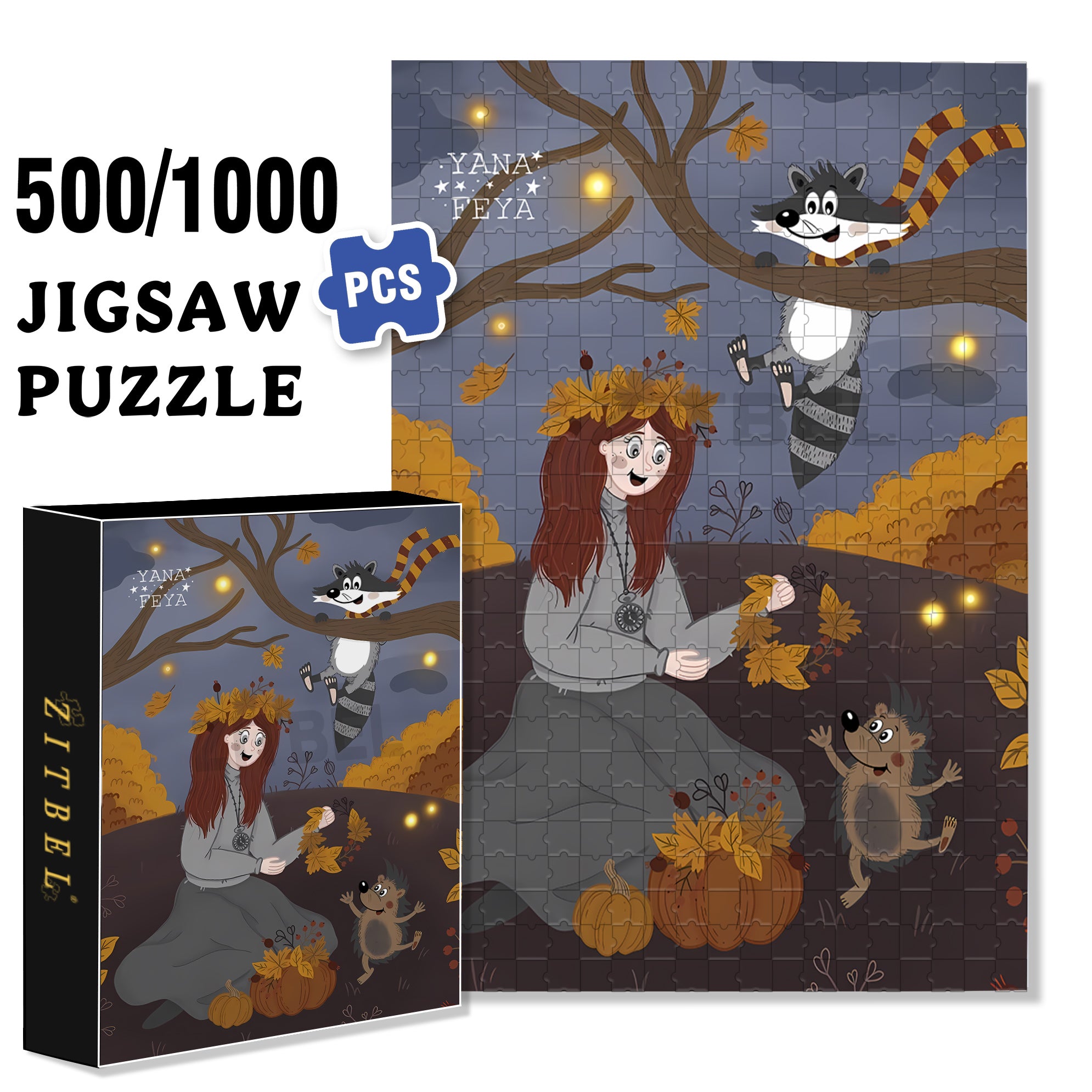 Overjoyed 500pcs/1000pcs Jigsaw Puzzle, Scratch-Resistant, Interactive Family Game & Brain-Boosting DIY Decor, Perfect for Halloween, Christmas & New Year Gifts, Family Puzzle Game