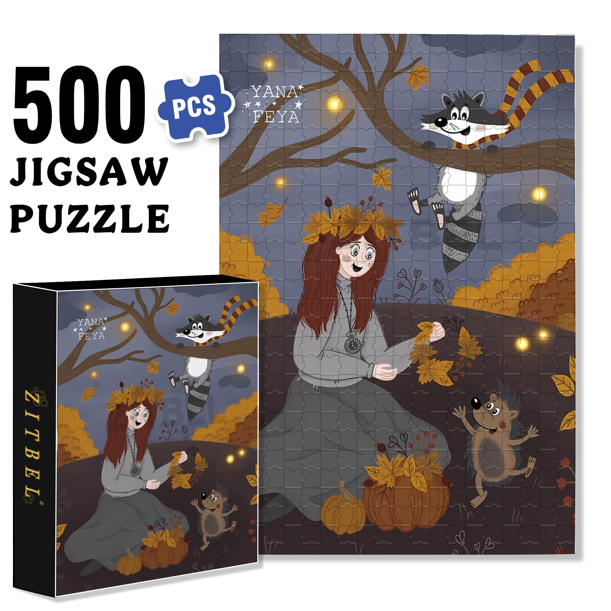 Overjoyed 500pcs/1000pcs Jigsaw Puzzle, Scratch-Resistant, Interactive Family Game & Brain-Boosting DIY Decor, Perfect for Halloween, Christmas & New Year Gifts, Family Puzzle Game