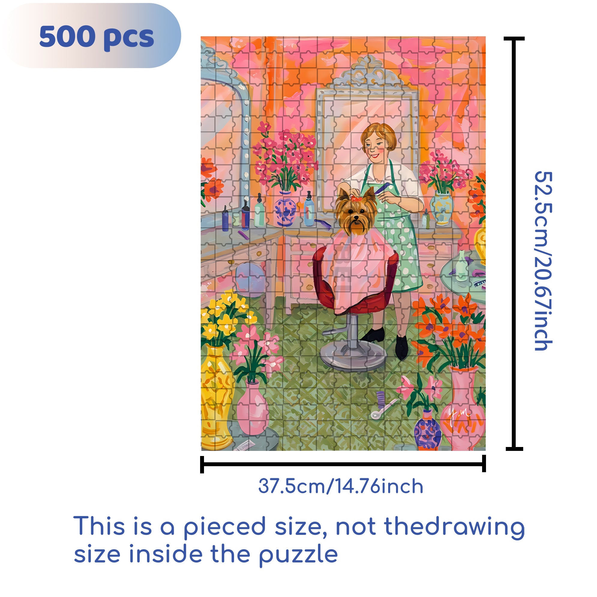 Pet Salon 500pcs/1000pcs Jigsaw Puzzle, Scratch-Resistant, Interactive Family Game & Brain-Boosting DIY Decor, Perfect for Halloween, Christmas & New Year Gifts, Family Puzzle Game