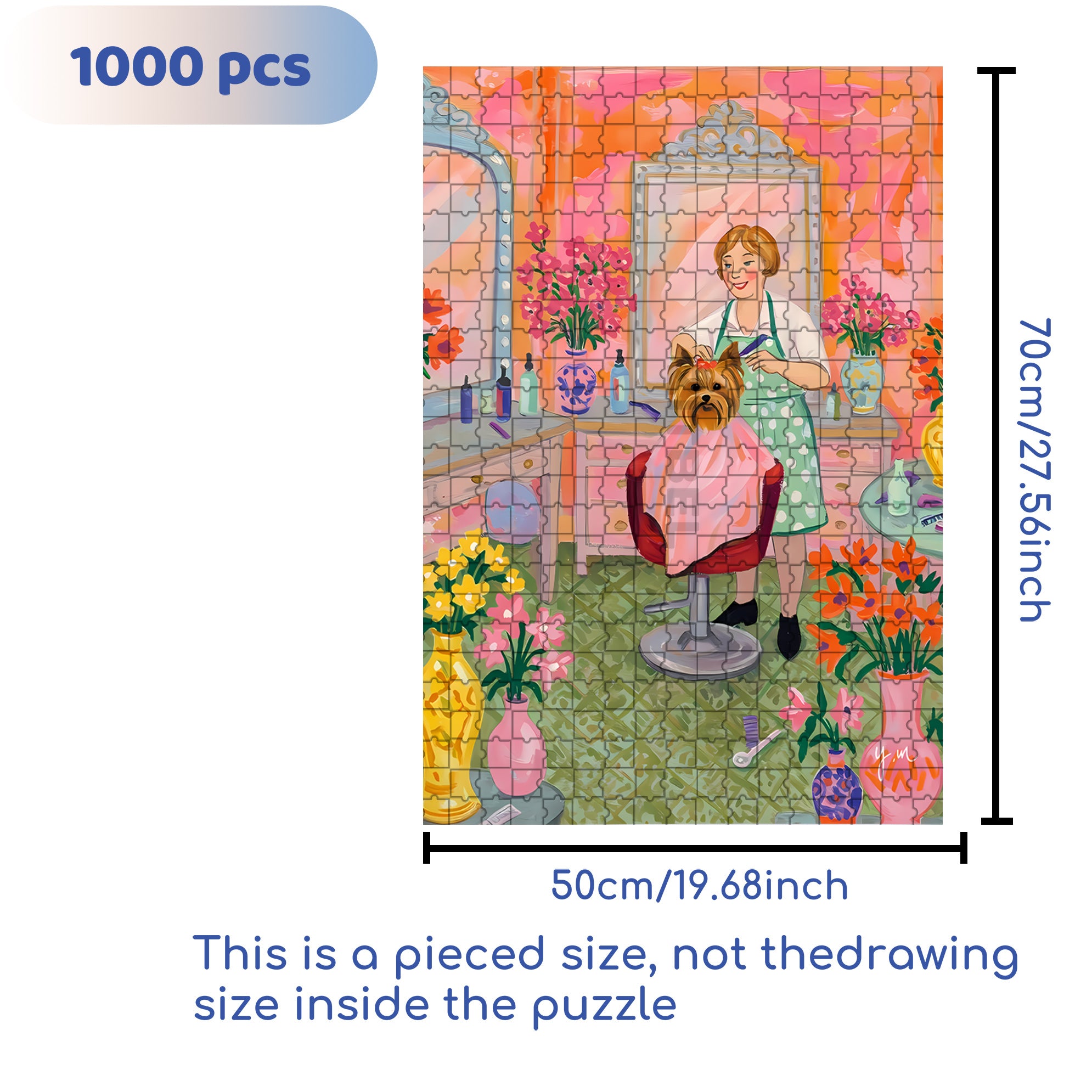 Pet Salon 500pcs/1000pcs Jigsaw Puzzle, Scratch-Resistant, Interactive Family Game & Brain-Boosting DIY Decor, Perfect for Halloween, Christmas & New Year Gifts, Family Puzzle Game