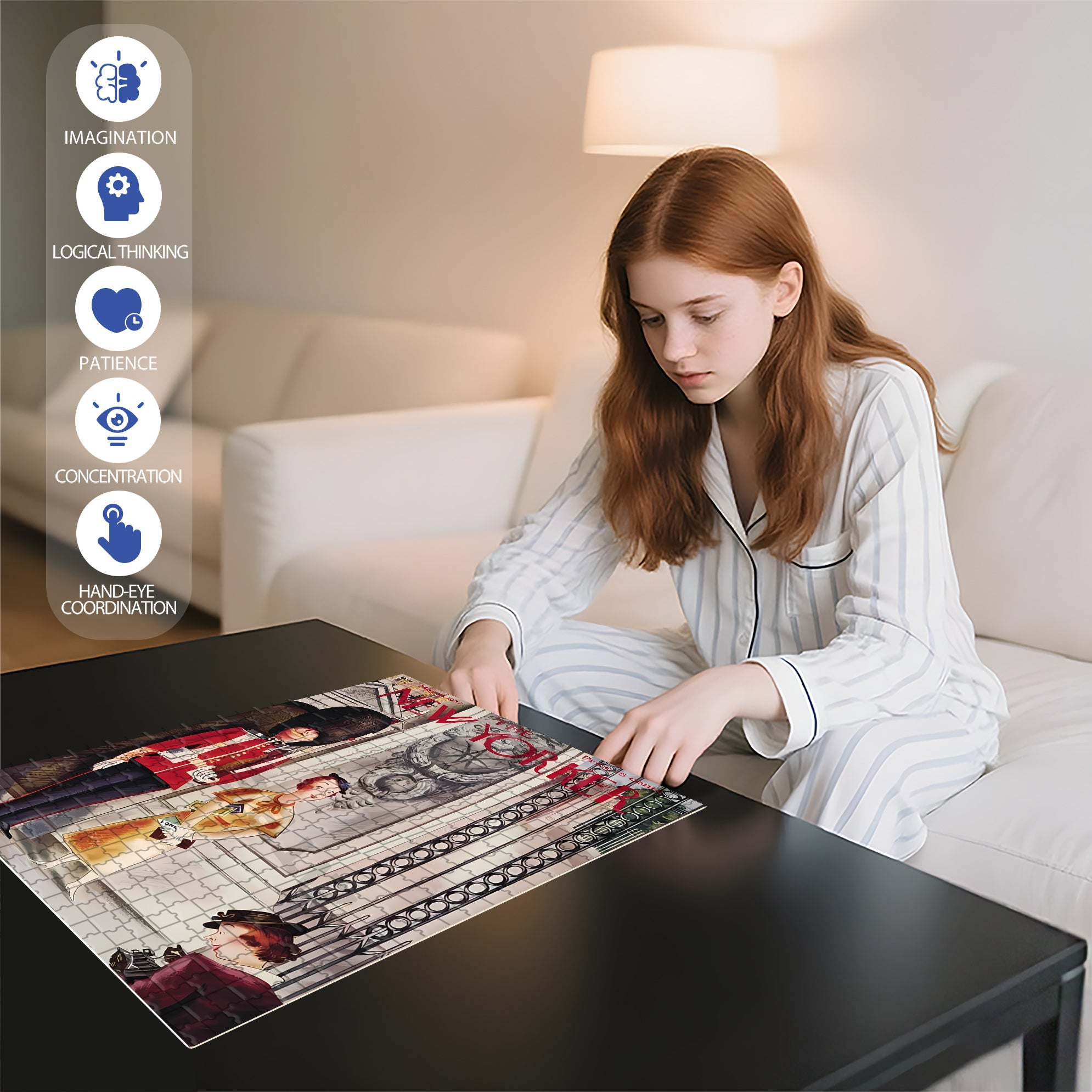 Photograph 500pcs/1000pcs Jigsaw Puzzle, Scratch-Resistant, Interactive Family Game & Brain-Boosting DIY Decor, Perfect for Halloween, Christmas & New Year Gifts, Family Puzzle Game