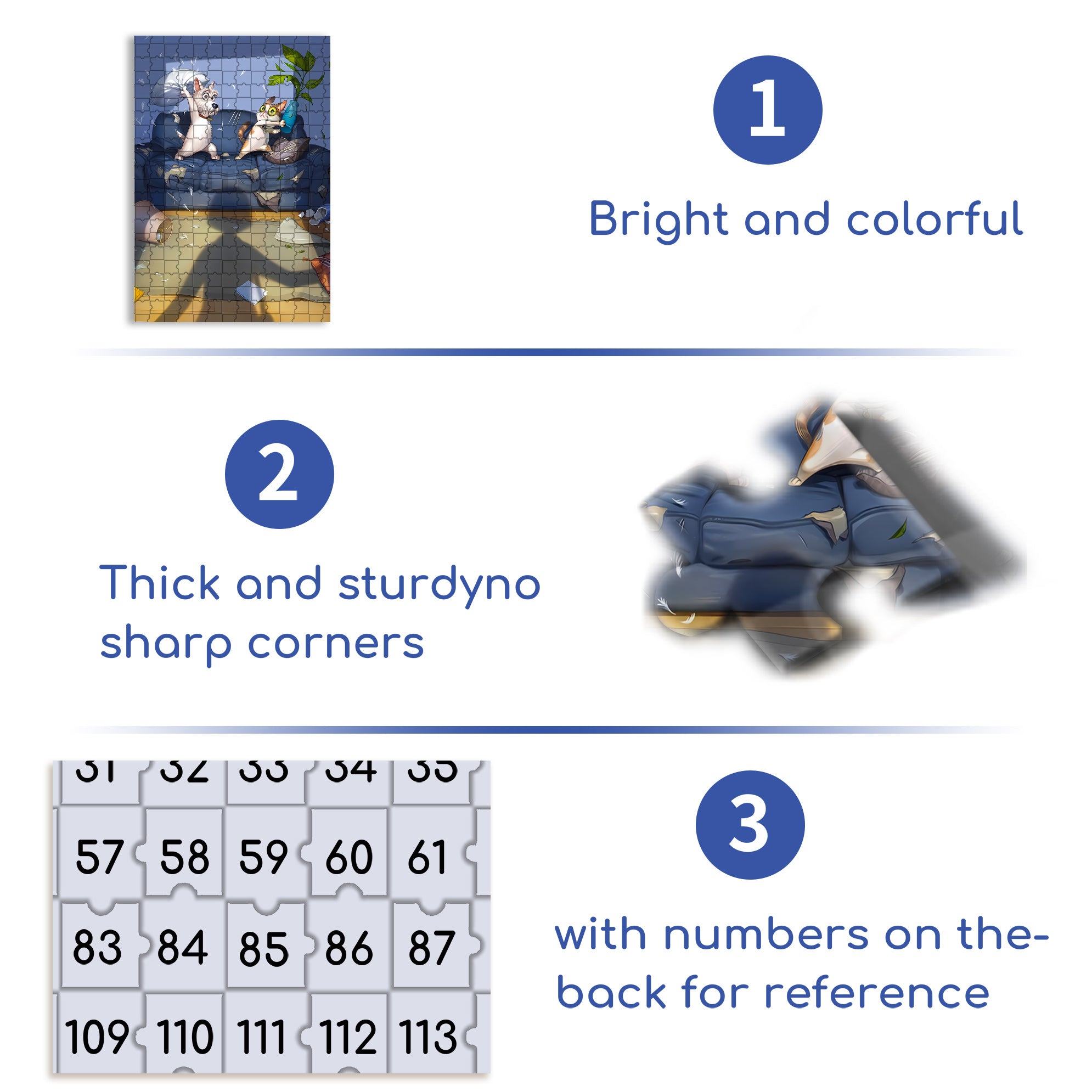 Pillow Fight 500pcs/1000pcs Jigsaw Puzzle, Scratch-Resistant, Interactive Family Game & Brain-Boosting DIY Decor, Perfect for Halloween, Christmas & New Year Gifts, Family Puzzle Game